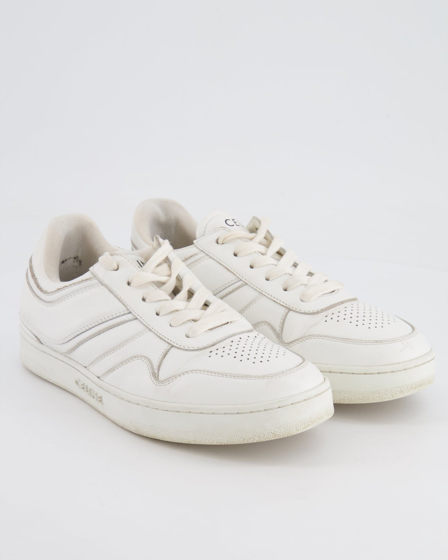 CŽline White Trainers with Black Logo Detail Size EU 36 RRP £650