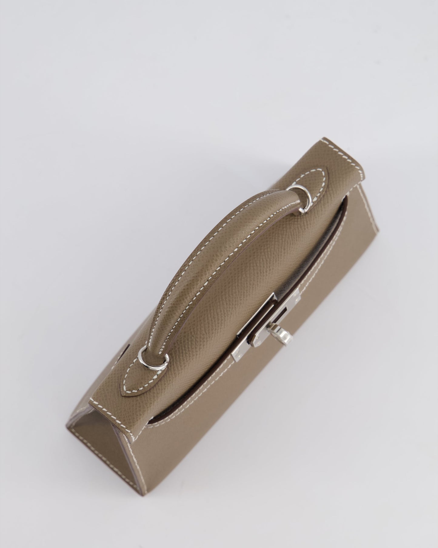 *HOT* The Elite Bags Mini Kelly II 20 Bag in Etoupe Epsom Leather with Palladium Hardware
