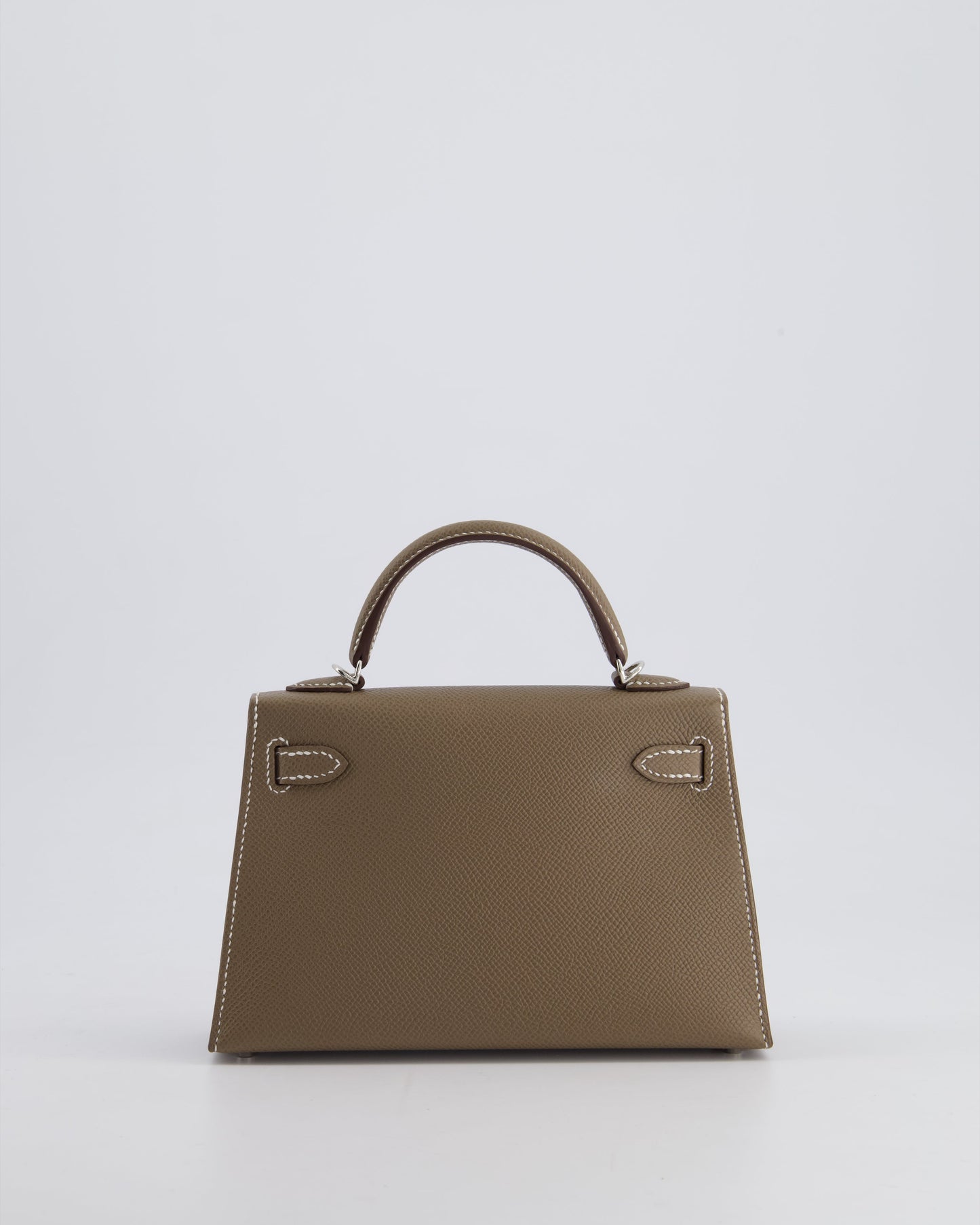 *HOT* The Elite Bags Mini Kelly II 20 Bag in Etoupe Epsom Leather with Palladium Hardware