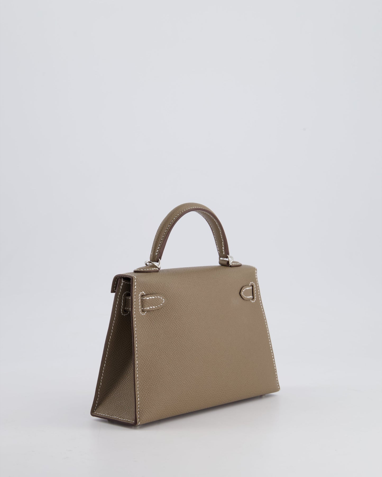 *HOT* The Elite Bags Mini Kelly II 20 Bag in Etoupe Epsom Leather with Palladium Hardware