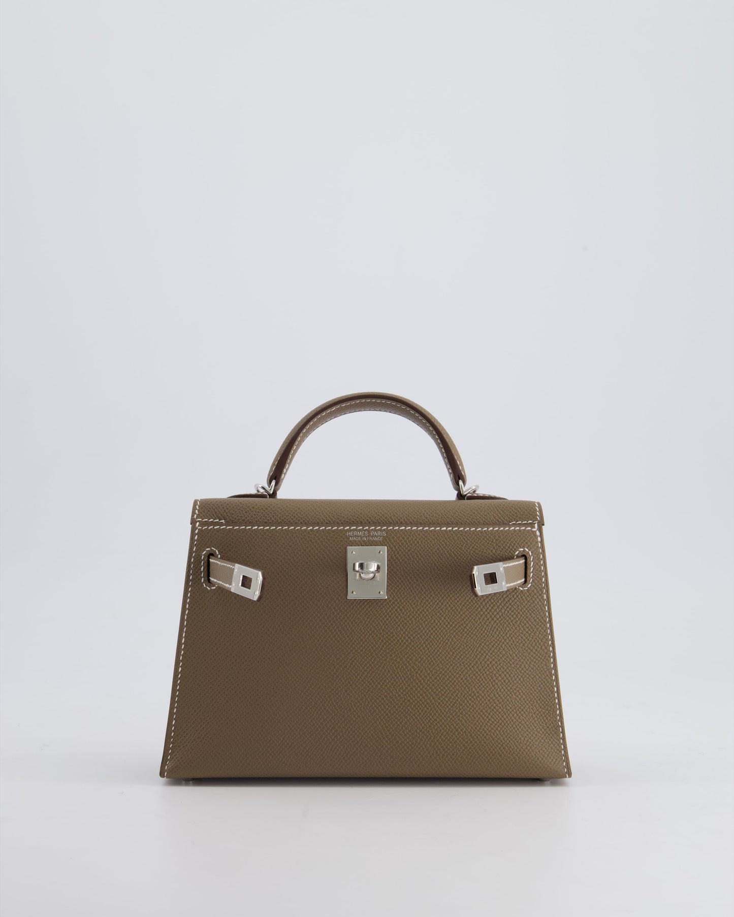 *HOT* The Elite Bags Mini Kelly II 20 Bag in Etoupe Epsom Leather with Palladium Hardware