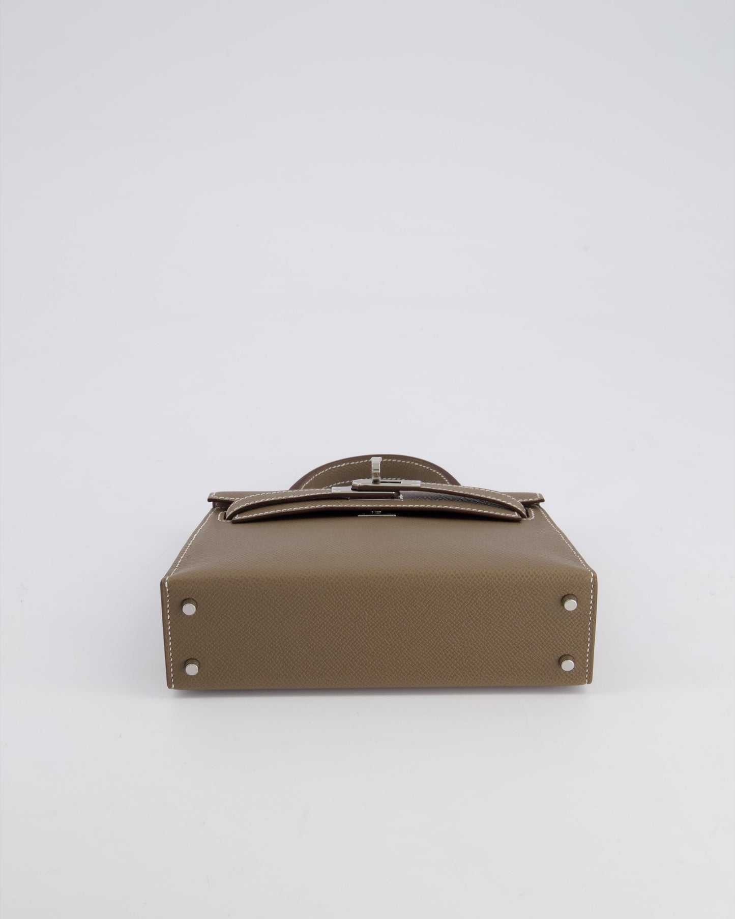 *HOT* The Elite Bags Mini Kelly II 20 Bag in Etoupe Epsom Leather with Palladium Hardware