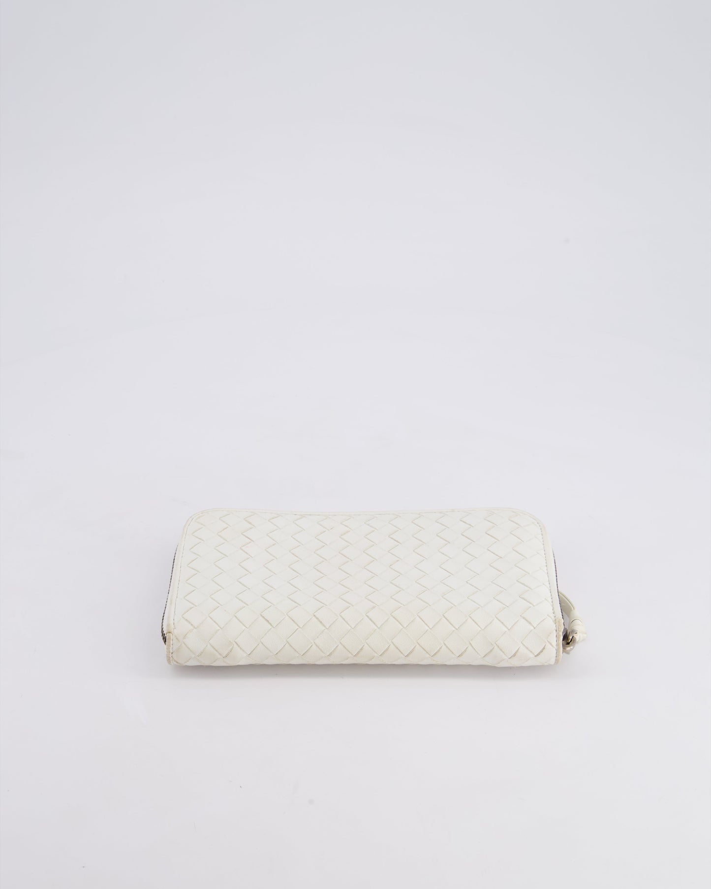 Bottega Veneta White Intrecciato Wallet