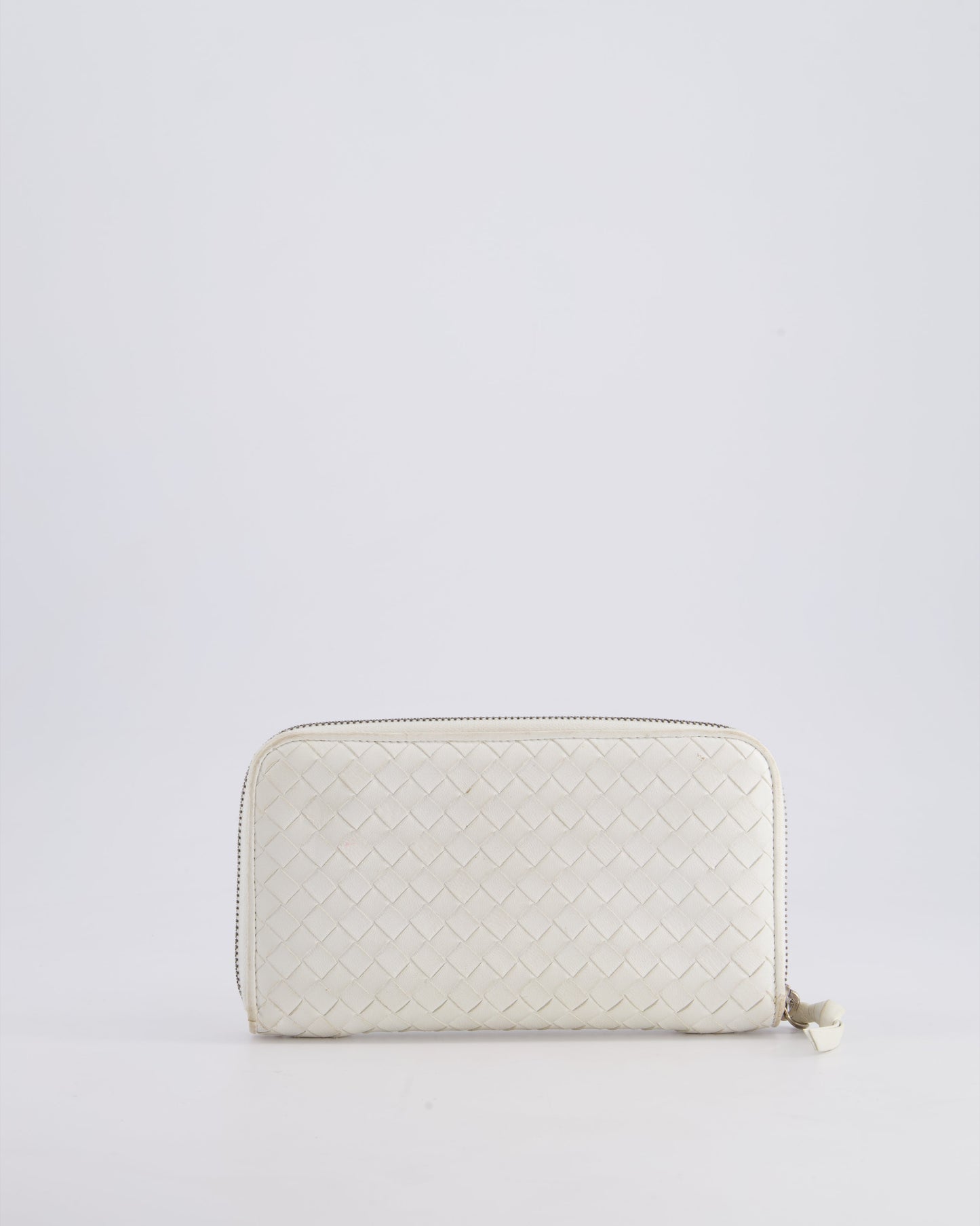 Bottega Veneta White Intrecciato Wallet