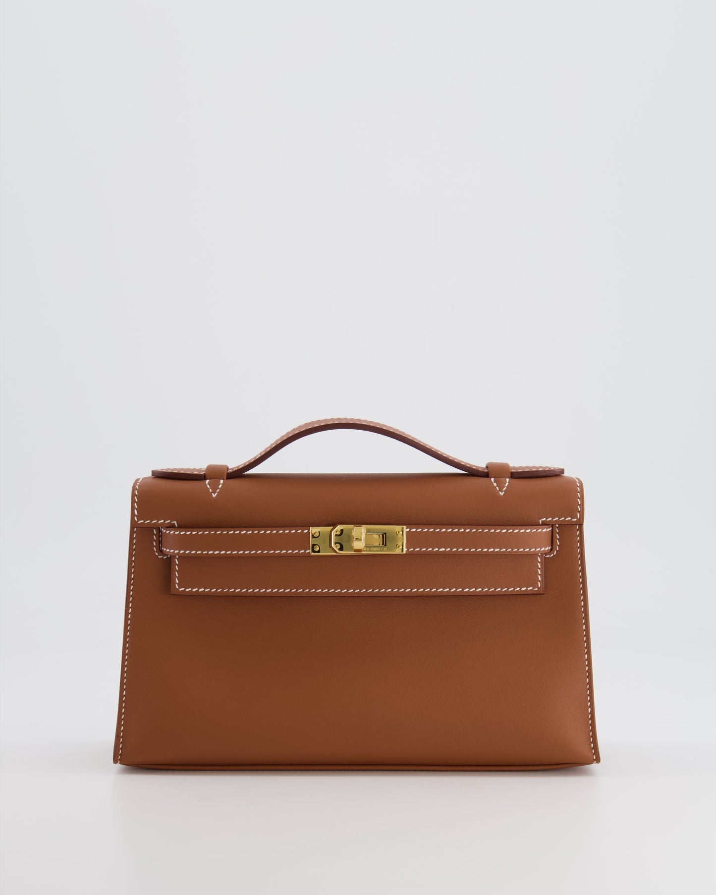 *RARE* Herm�s Mini Kelly Pochette Bag in Gold Swift Leather with Gold Hardware