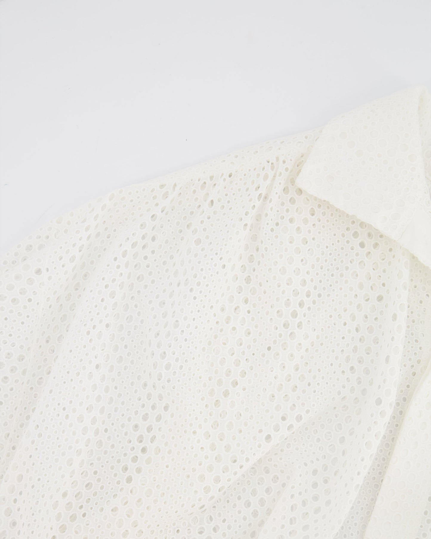 Alaia White Perforated Light Dress Coat with Belt Detail Size FR 36 (UK 8)