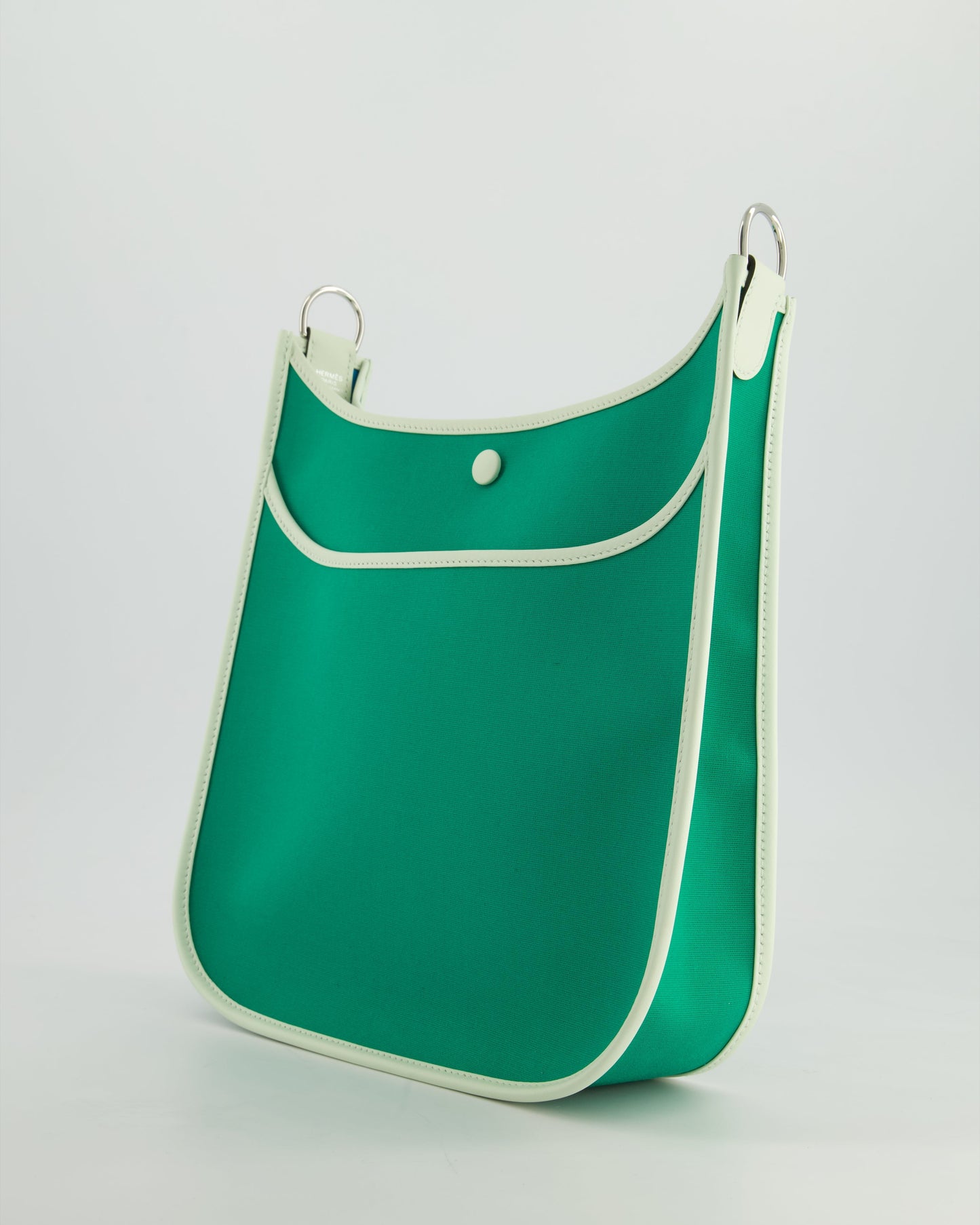 *NEW STYLE* The Elite Bags Neo Evelyne 29cm in Menthe Canvas, Bleu Azteque Interior & Vert Fizz Swift Leather with Palladium Hardware