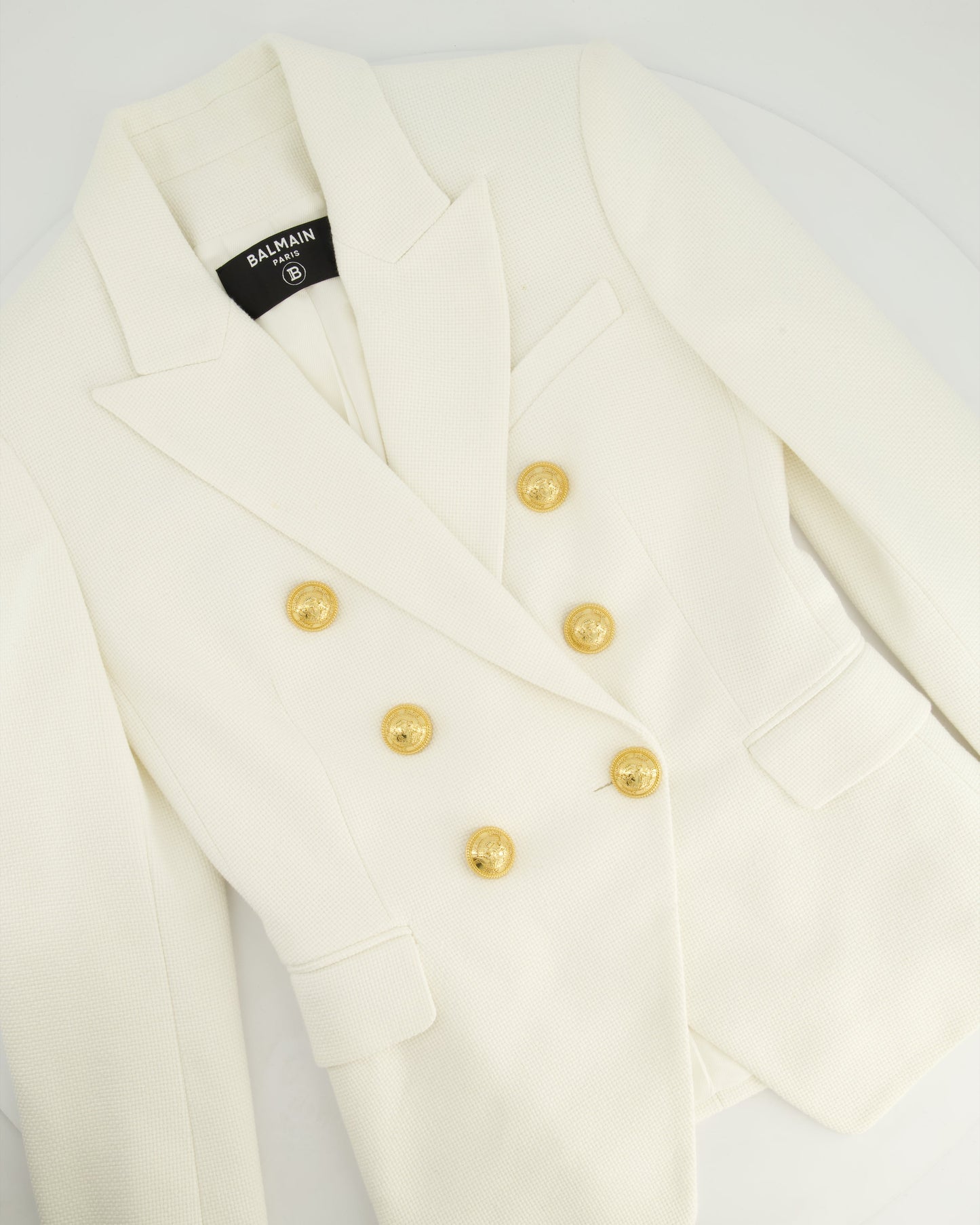 Balmain White Double Breasted Blazer Size FR 34 (UK 6)