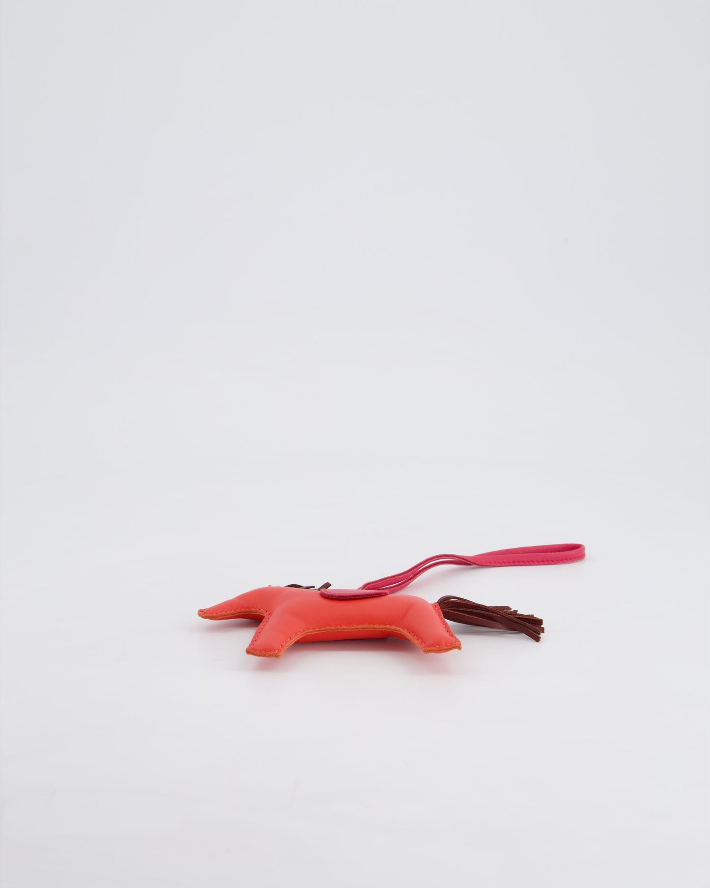 Hermès Rodeo MM Bag Charm in Rose Jaipur, Rouge Sellier, Framboise Milo and Swift Leather