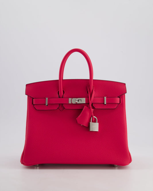 *RARE* Herm�s Birkin 25 Retourne Bag in Rose Mexico Togo Leather with Palladium Hardware
