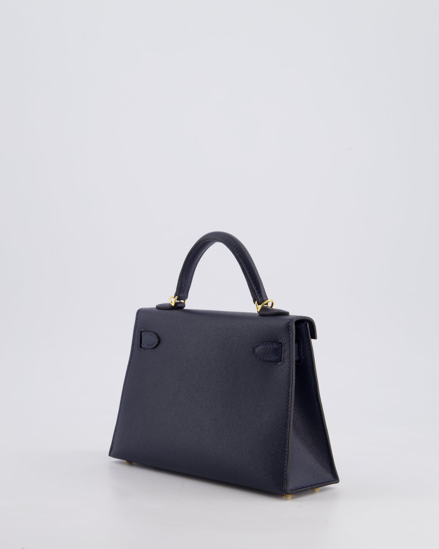 *RARE* Herm�s Mini Kelly II 20 Bag in Bleu Nuit Madame Leather with Gold Hardware