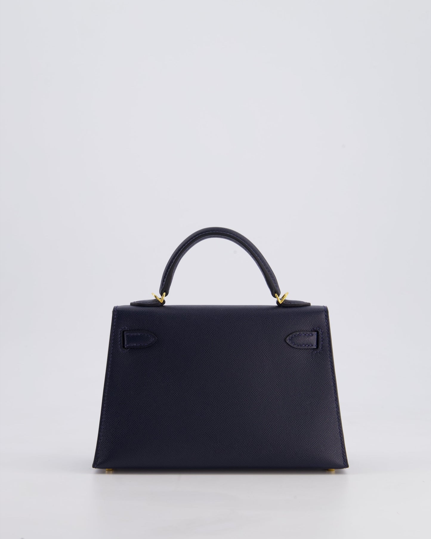 *RARE* Herm�s Mini Kelly II 20 Bag in Bleu Nuit Madame Leather with Gold Hardware