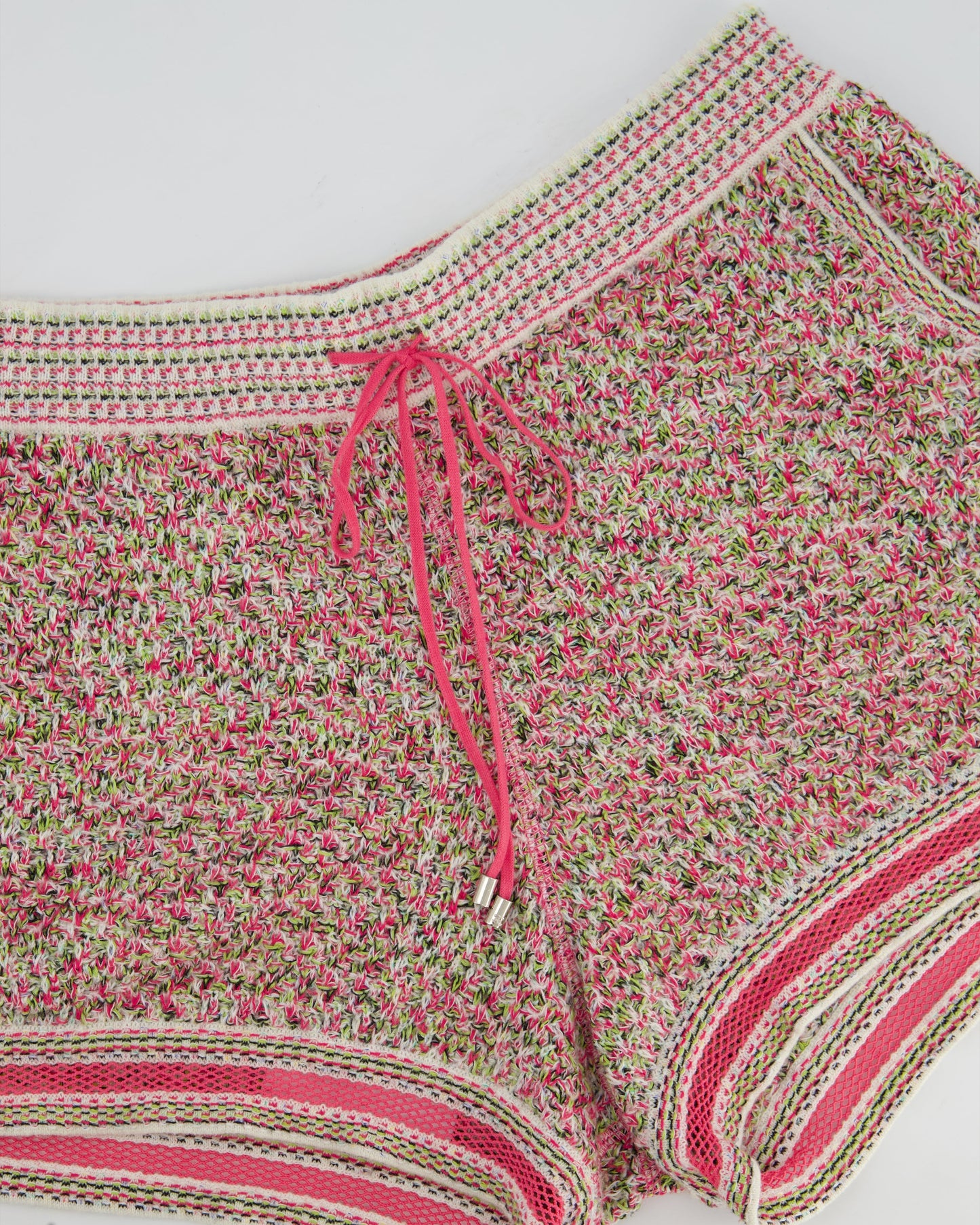 Chanel Pink Crochet Knitted Shorts with Pocket Detail Size FR 34 (UK 6)