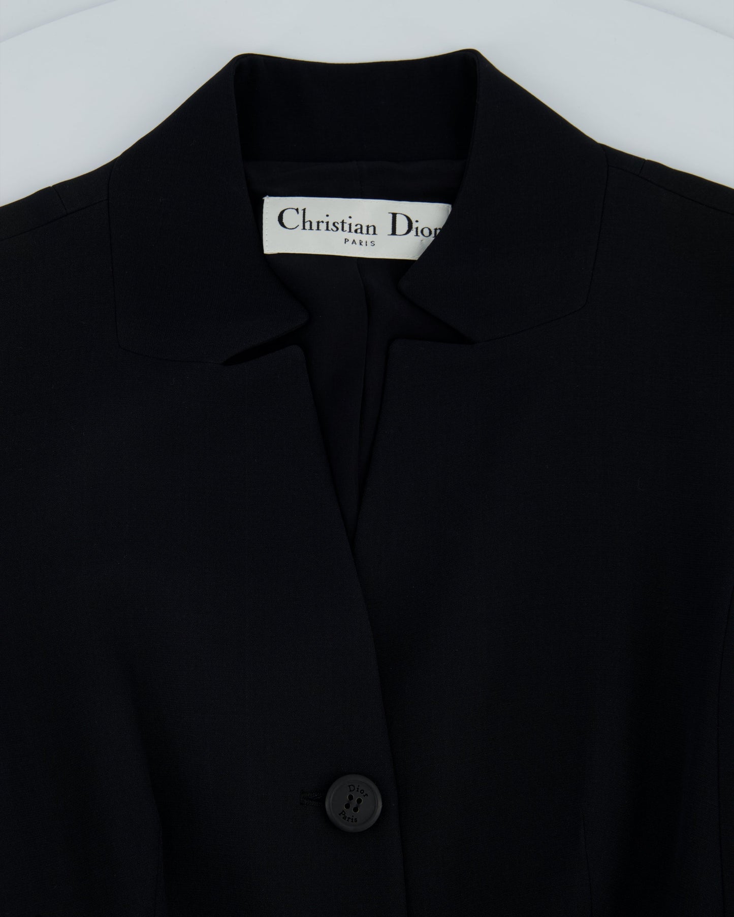 Christian Dior Black Button Down Jacket with Ruched Pocket Detail Size FR 36 (UK 8)