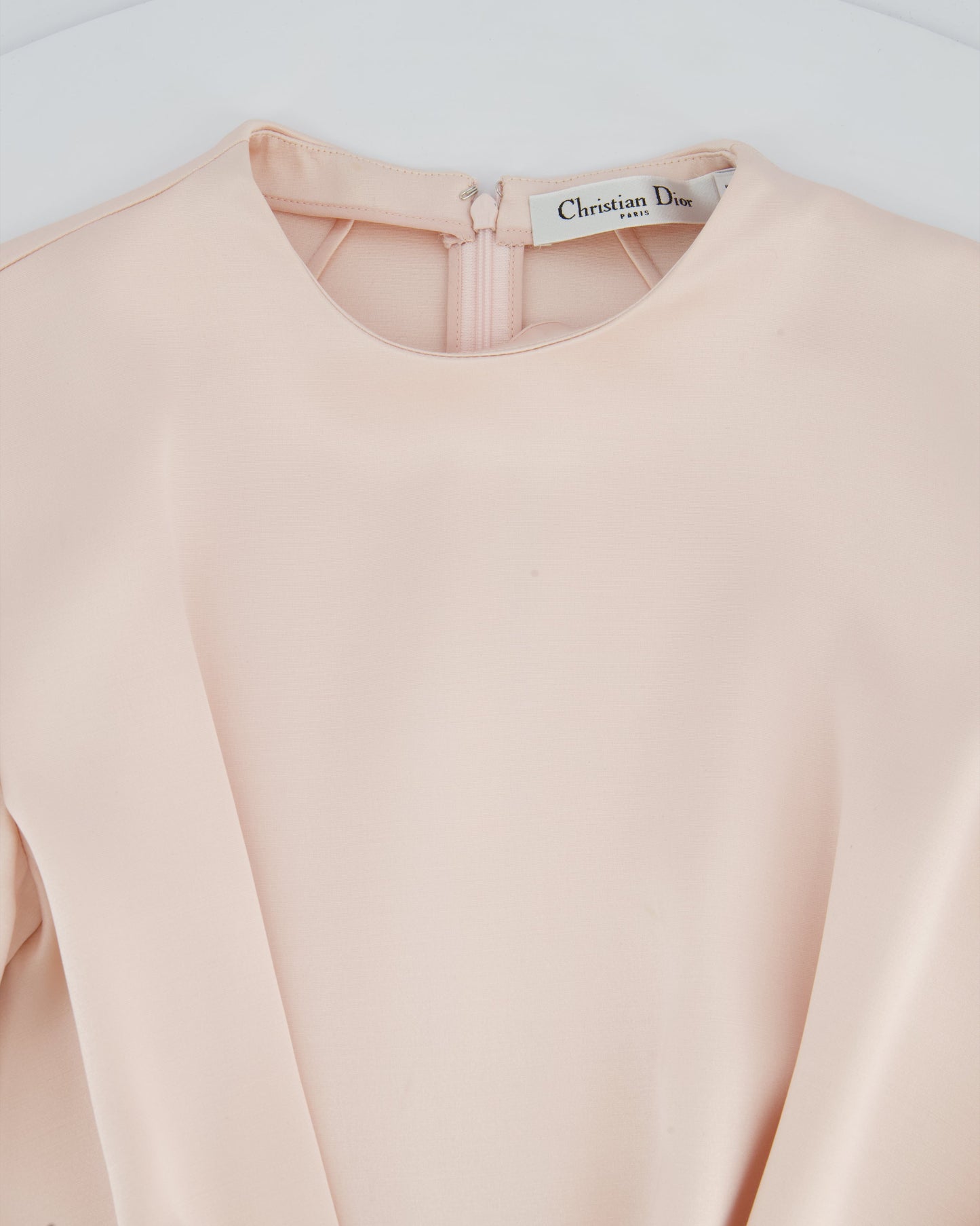 Christian Dior Pink Long Sleeve Top with Bow Detail and Matching Skirt Size FR 40 (UK 12)