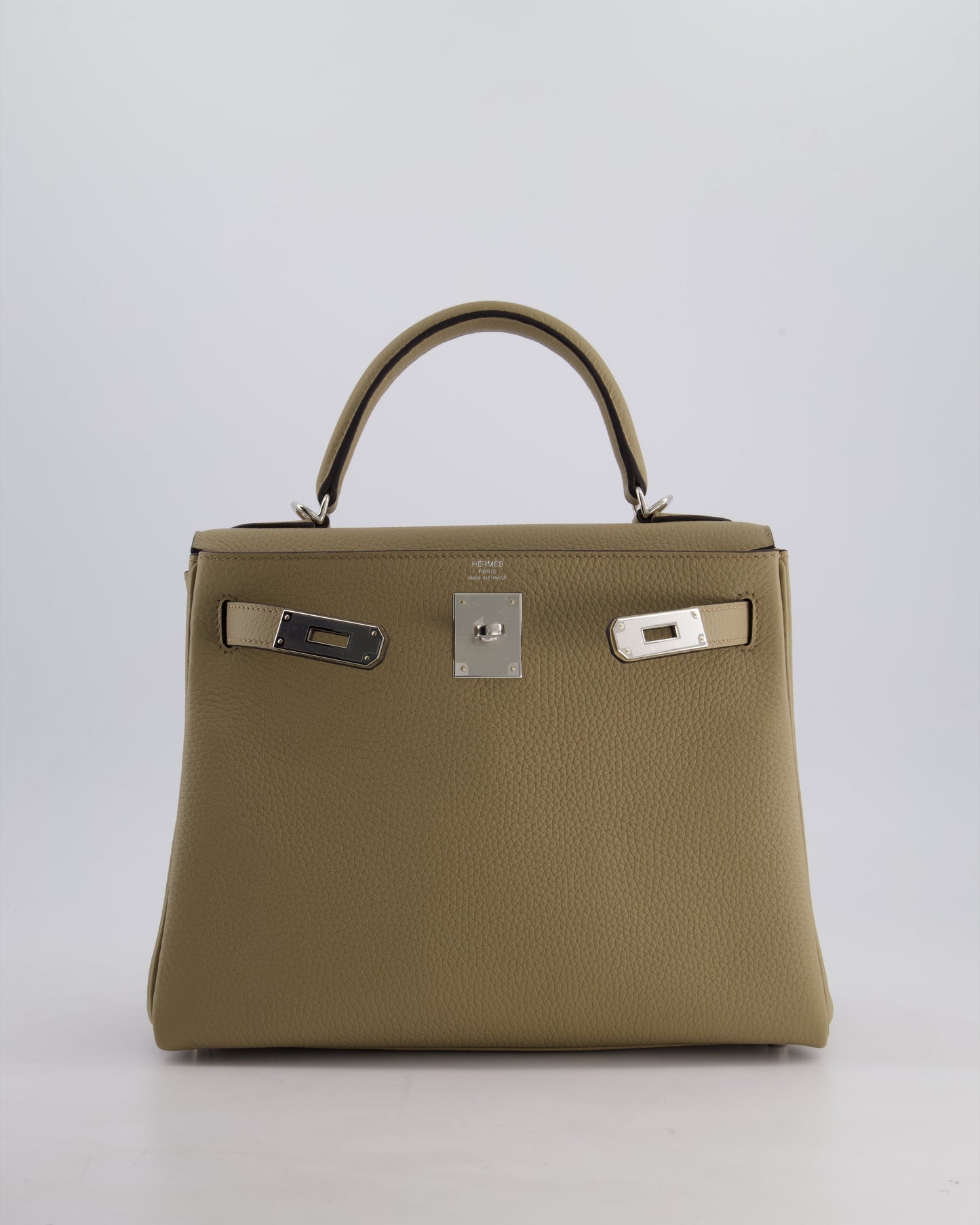 Herm�s Kelly 28 Retourne Bag in Beige Marfa Clemence Leather with Palladium Hardware