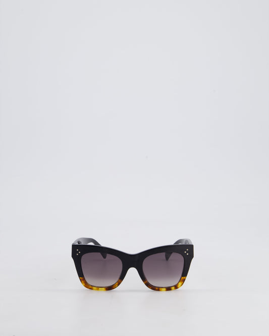 Celine D Frame Black and Tortoiseshell Large Square Sunglasses