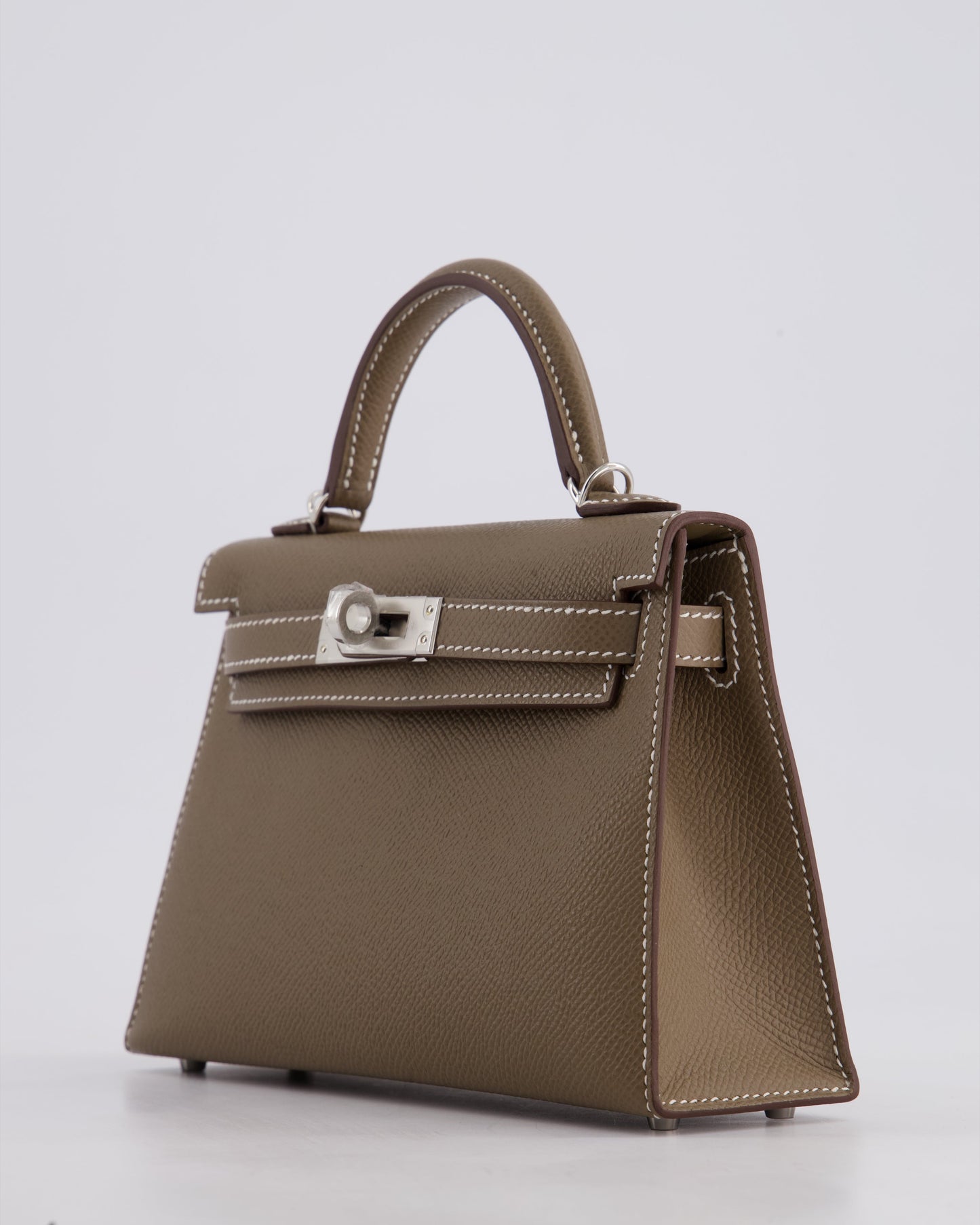 *HOT* Herm�s Mini Kelly II 20 Bag in Etoupe Epsom Leather with Palladium Hardware