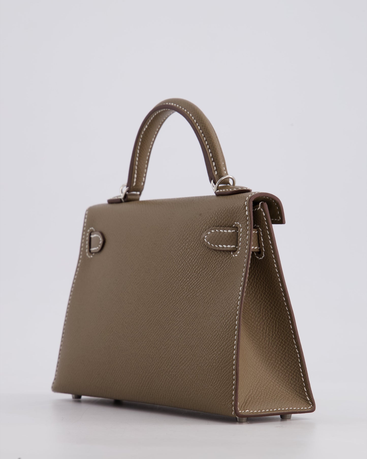 *HOT* Herm�s Mini Kelly II 20 Bag in Etoupe Epsom Leather with Palladium Hardware