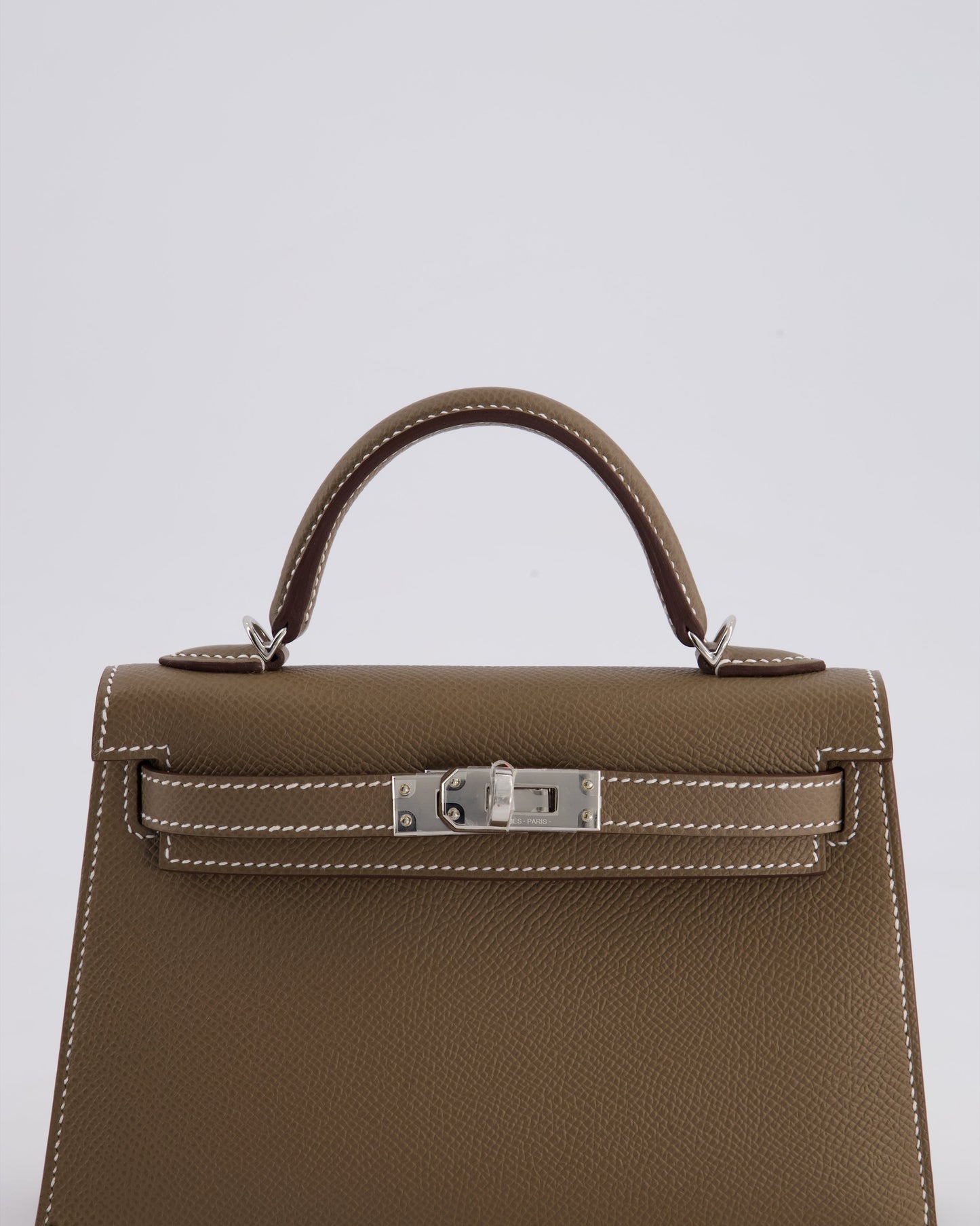 *HOT* Herm�s Mini Kelly II 20 Bag in Etoupe Epsom Leather with Palladium Hardware