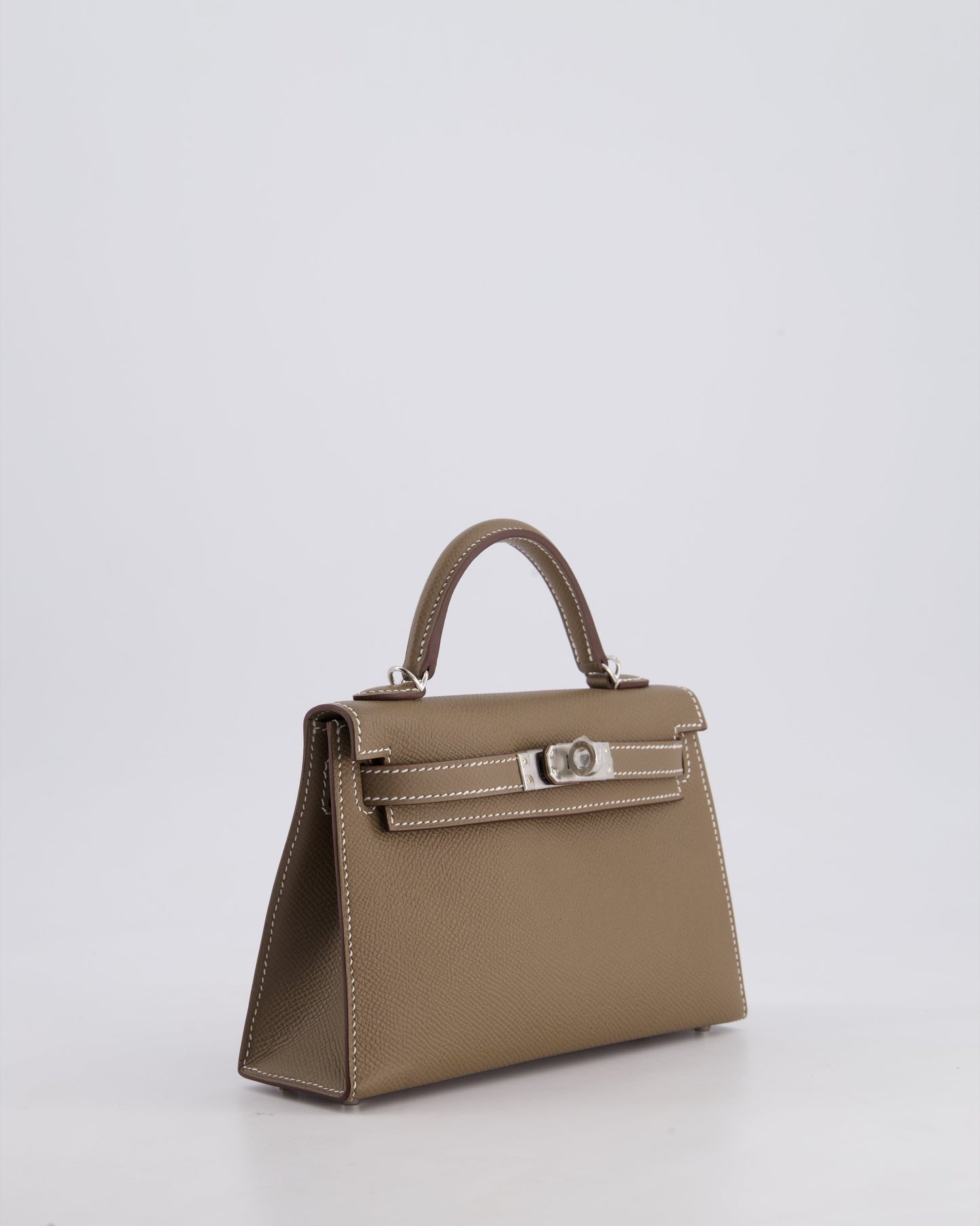 *HOT* Herm�s Mini Kelly II 20 Bag in Etoupe Epsom Leather with Palladium Hardware