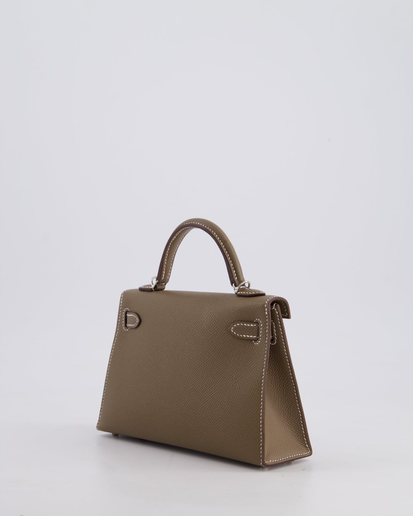 *HOT* Herm�s Mini Kelly II 20 Bag in Etoupe Epsom Leather with Palladium Hardware