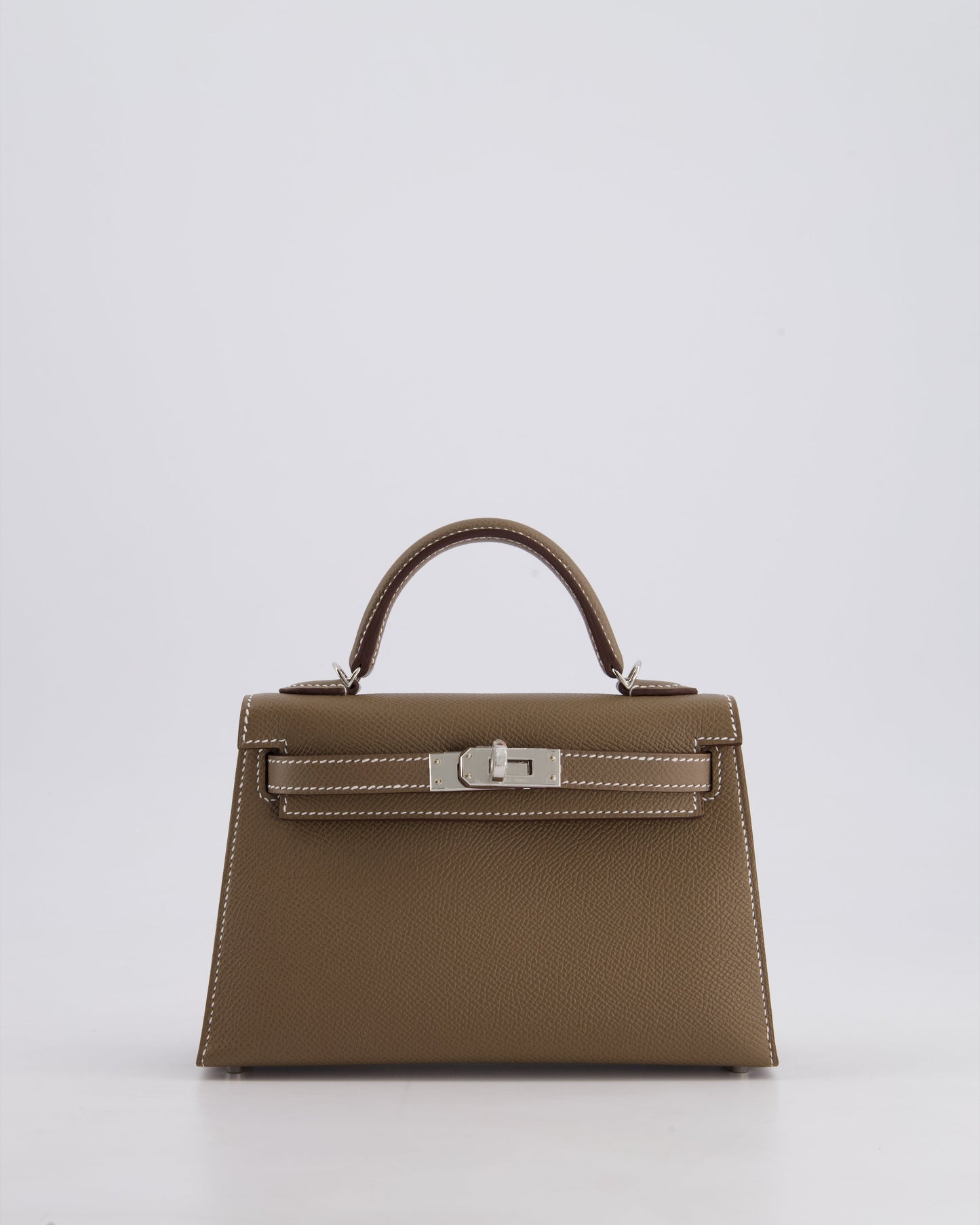 *HOT* Herm�s Mini Kelly II 20 Bag in Etoupe Epsom Leather with Palladium Hardware