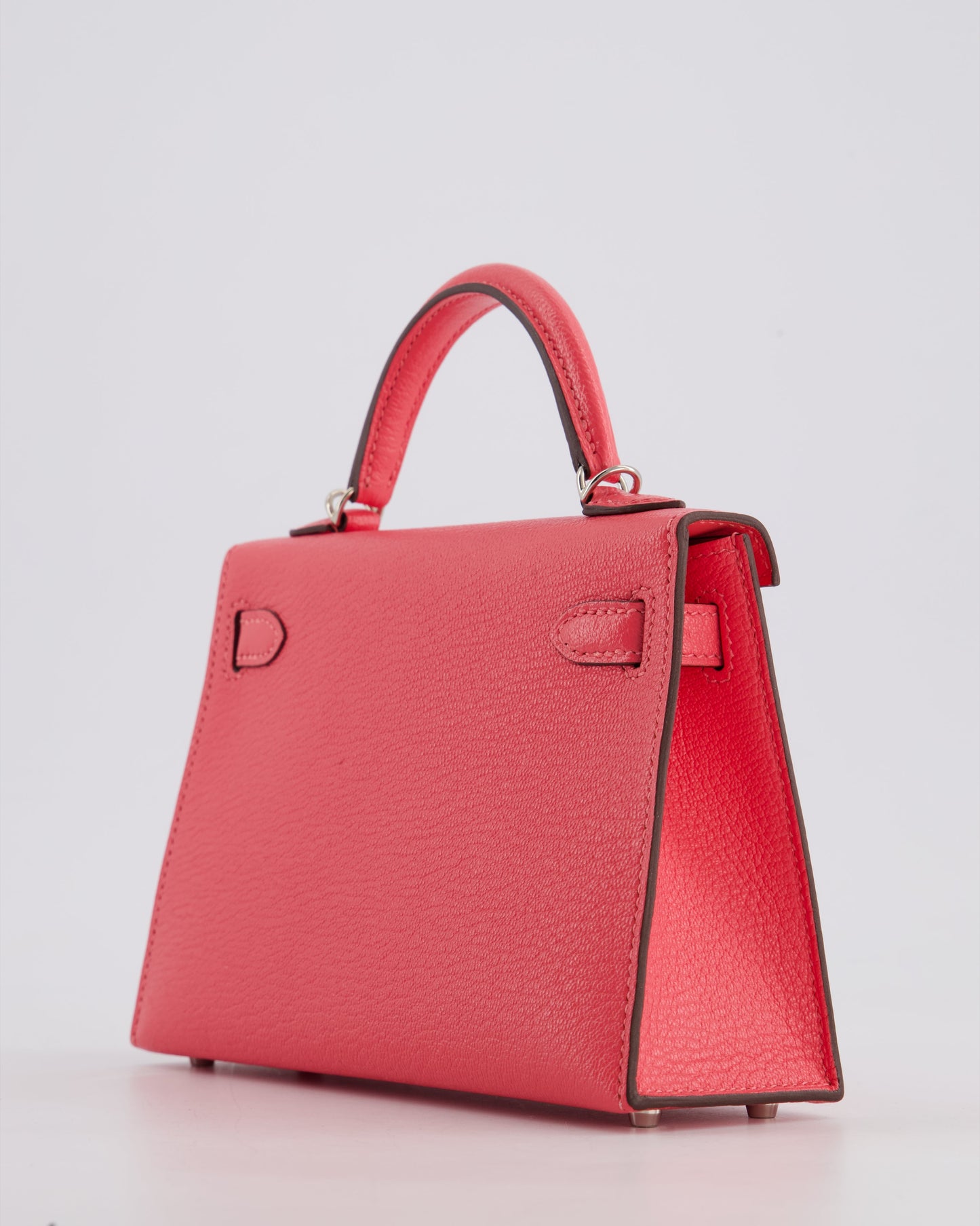 *HOT* Herm�s Mini Kelly II 20 Bag in Rose Lipstick Chevre Mysore Leather with Palladium Hardware