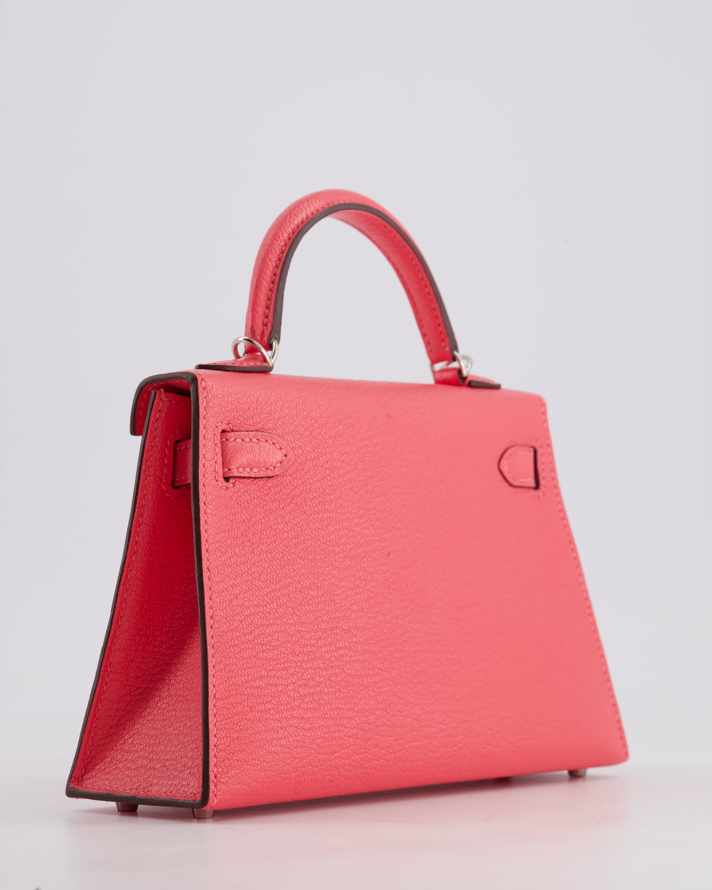 *HOT* Herm�s Mini Kelly II 20 Bag in Rose Lipstick Chevre Mysore Leather with Palladium Hardware
