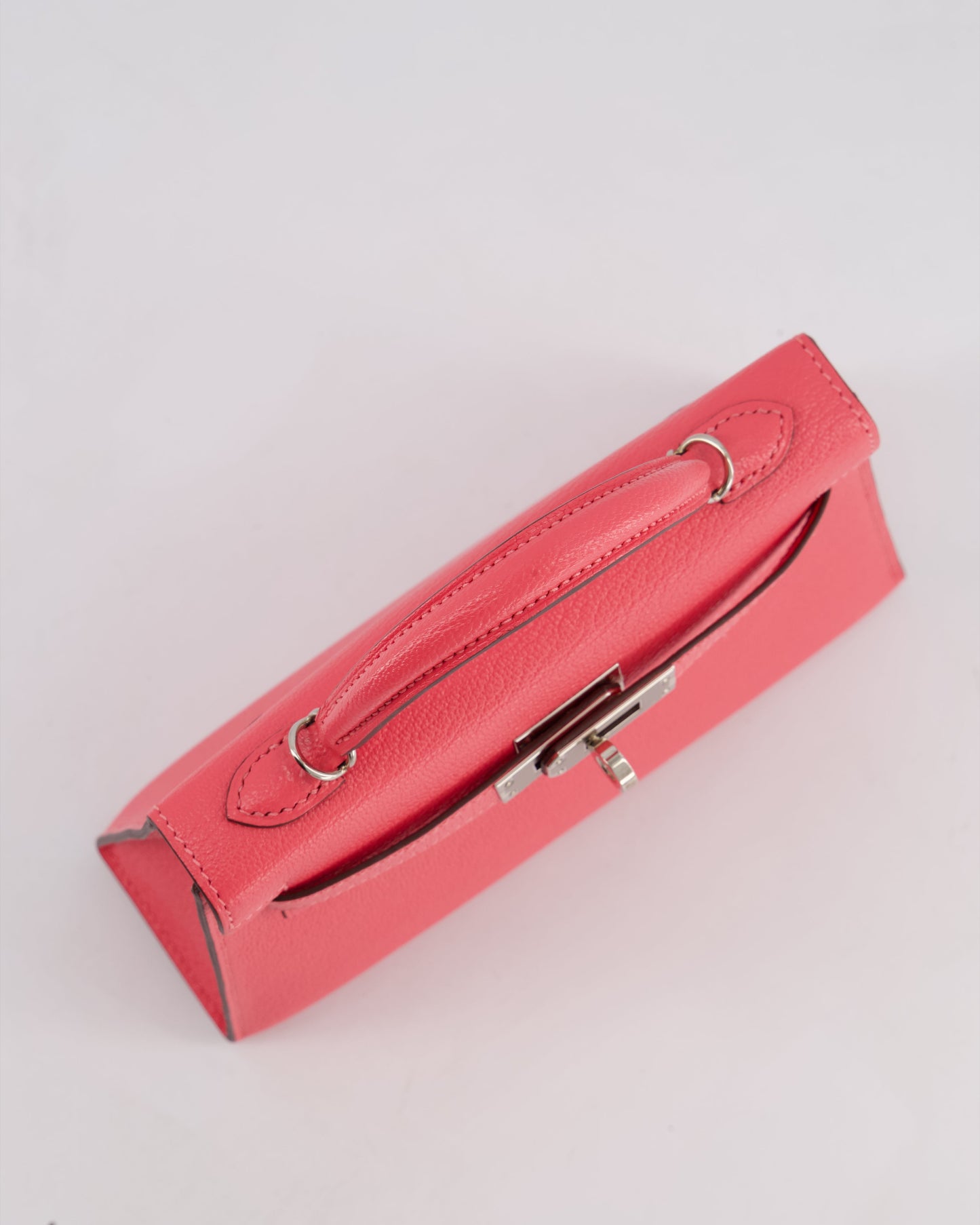 *HOT* Herm�s Mini Kelly II 20 Bag in Rose Lipstick Chevre Mysore Leather with Palladium Hardware