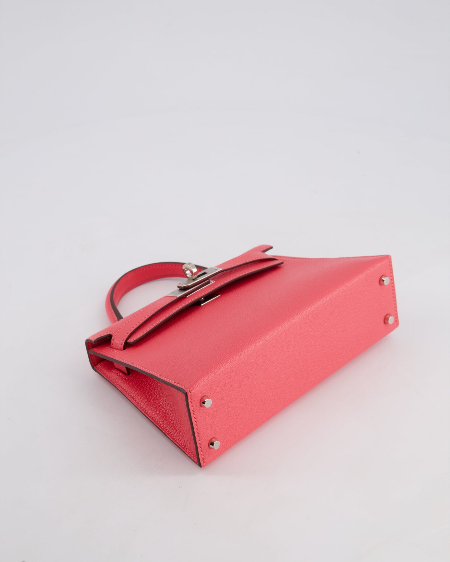 *HOT* Herm�s Mini Kelly II 20 Bag in Rose Lipstick Chevre Mysore Leather with Palladium Hardware