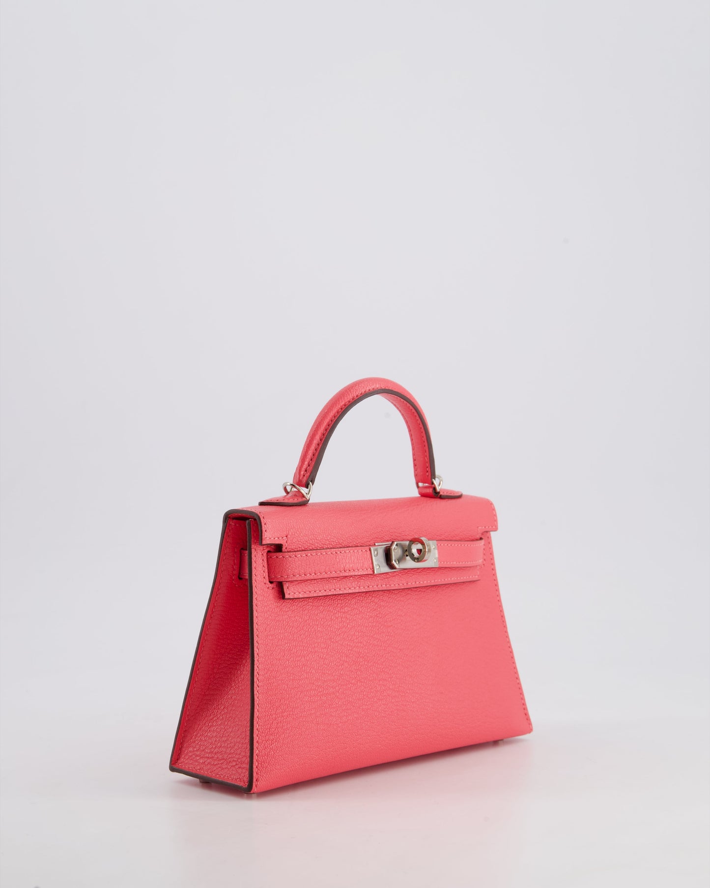 *HOT* Herm�s Mini Kelly II 20 Bag in Rose Lipstick Chevre Mysore Leather with Palladium Hardware