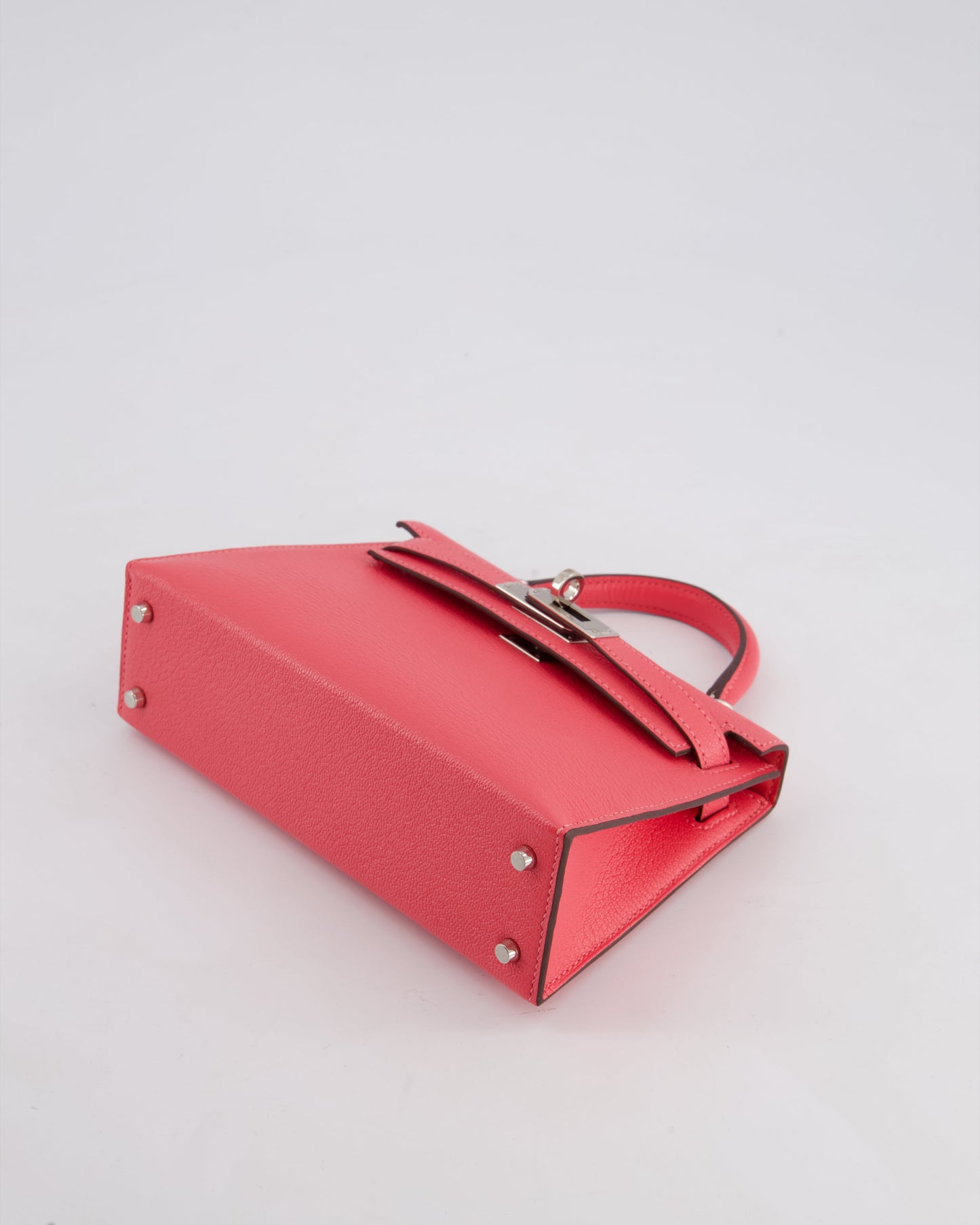 *HOT* Herm�s Mini Kelly II 20 Bag in Rose Lipstick Chevre Mysore Leather with Palladium Hardware