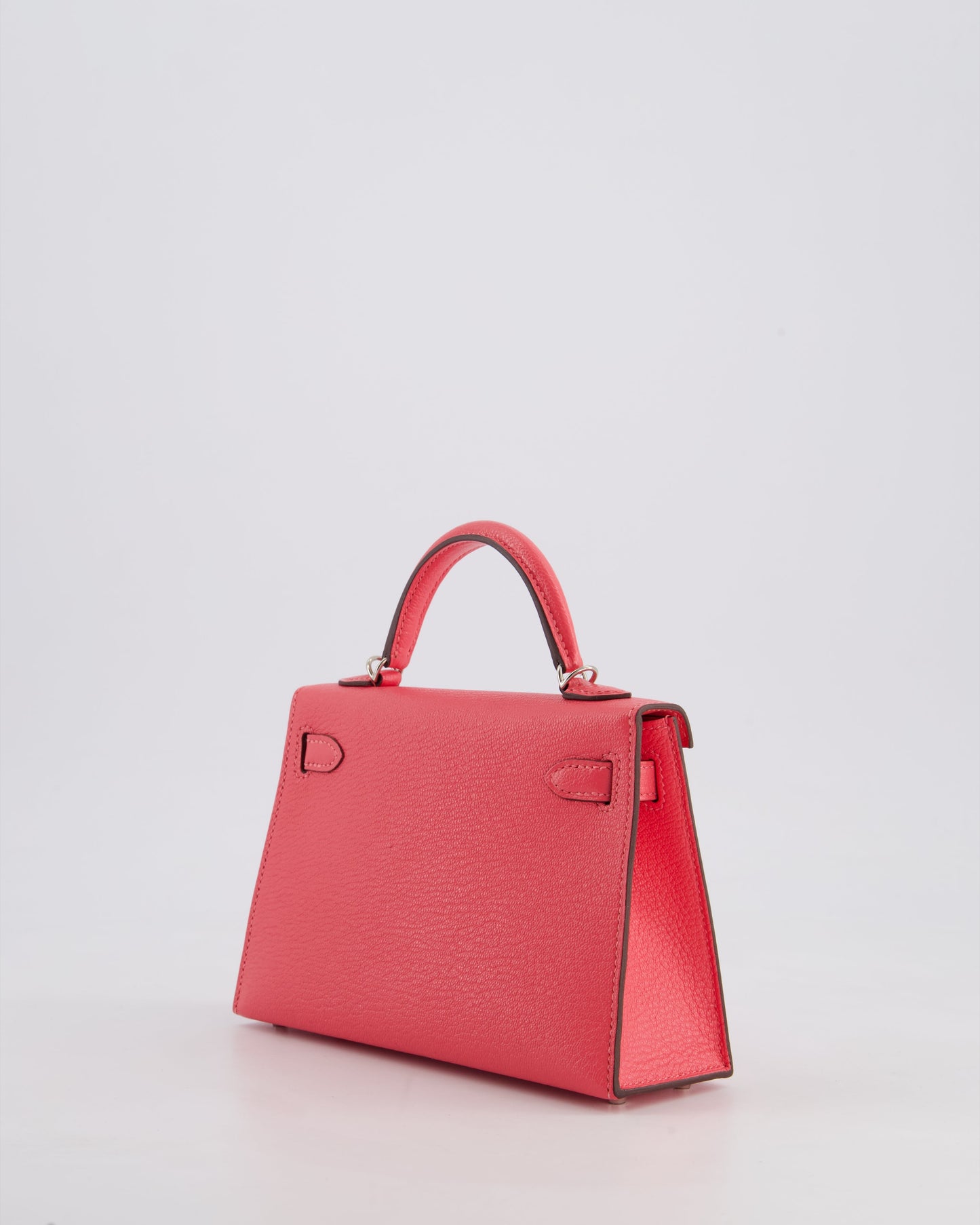 *HOT* Herm�s Mini Kelly II 20 Bag in Rose Lipstick Chevre Mysore Leather with Palladium Hardware