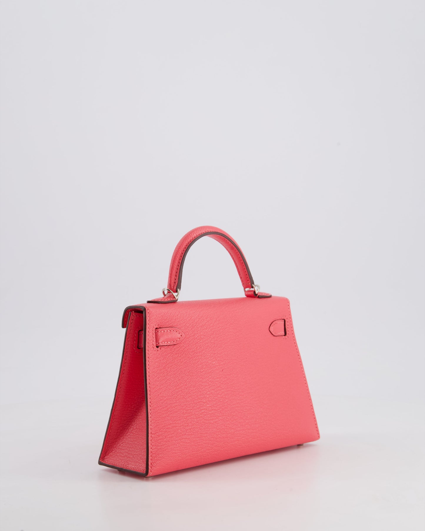*HOT* Herm�s Mini Kelly II 20 Bag in Rose Lipstick Chevre Mysore Leather with Palladium Hardware