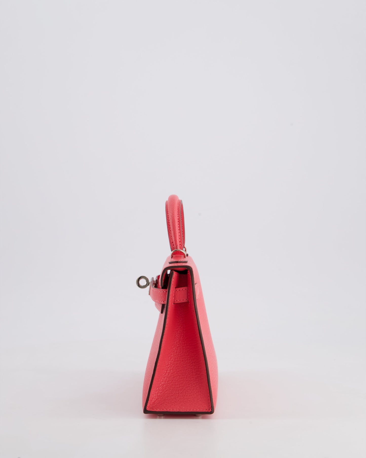*HOT* Herm�s Mini Kelly II 20 Bag in Rose Lipstick Chevre Mysore Leather with Palladium Hardware