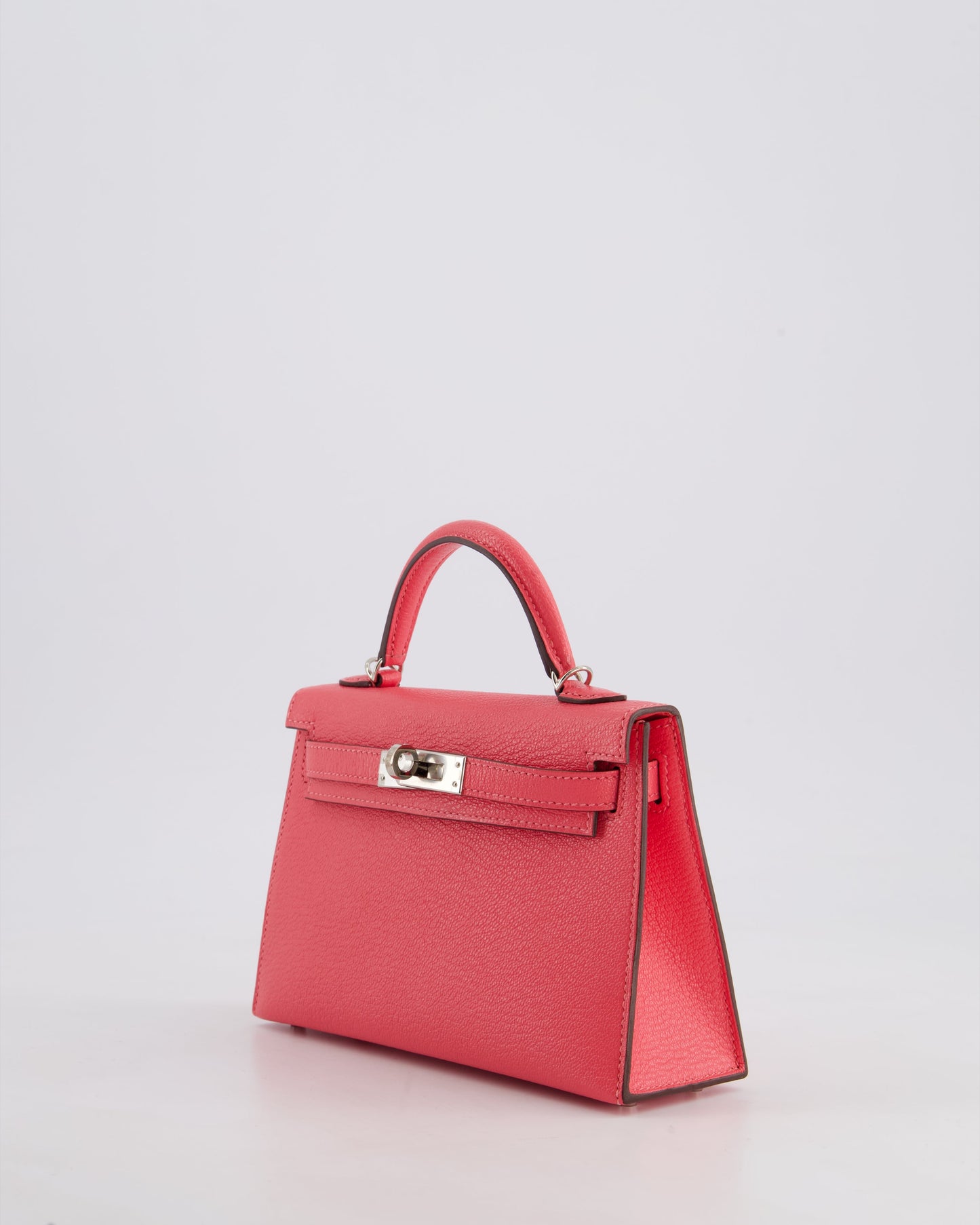 *HOT* Herm�s Mini Kelly II 20 Bag in Rose Lipstick Chevre Mysore Leather with Palladium Hardware