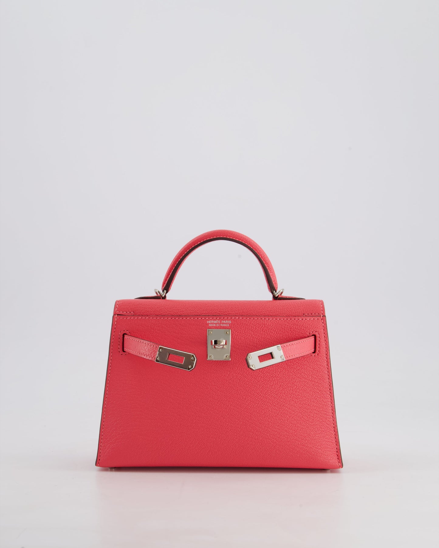*HOT* Herm�s Mini Kelly II 20 Bag in Rose Lipstick Chevre Mysore Leather with Palladium Hardware