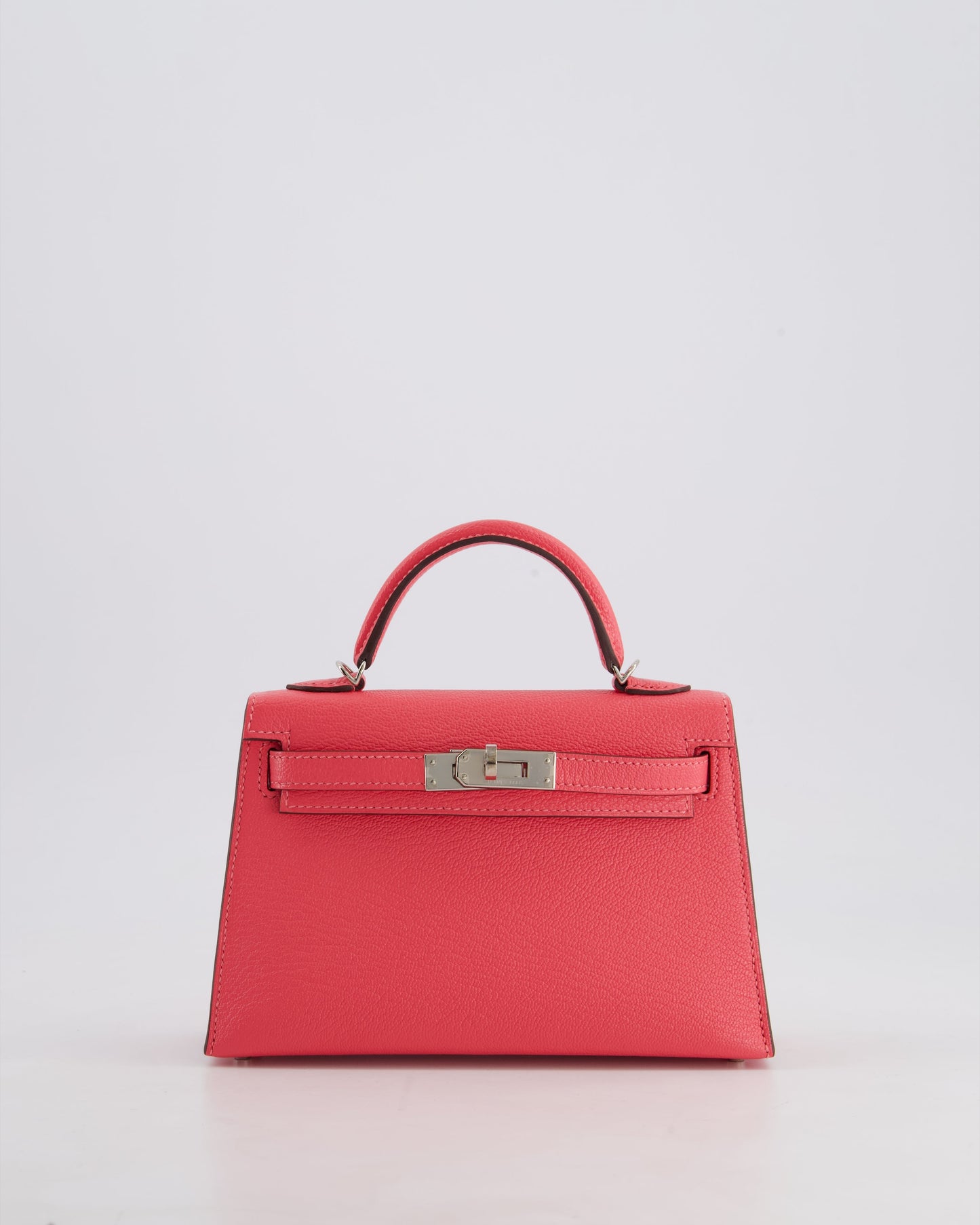 *HOT* Herm�s Mini Kelly II 20 Bag in Rose Lipstick Chevre Mysore Leather with Palladium Hardware