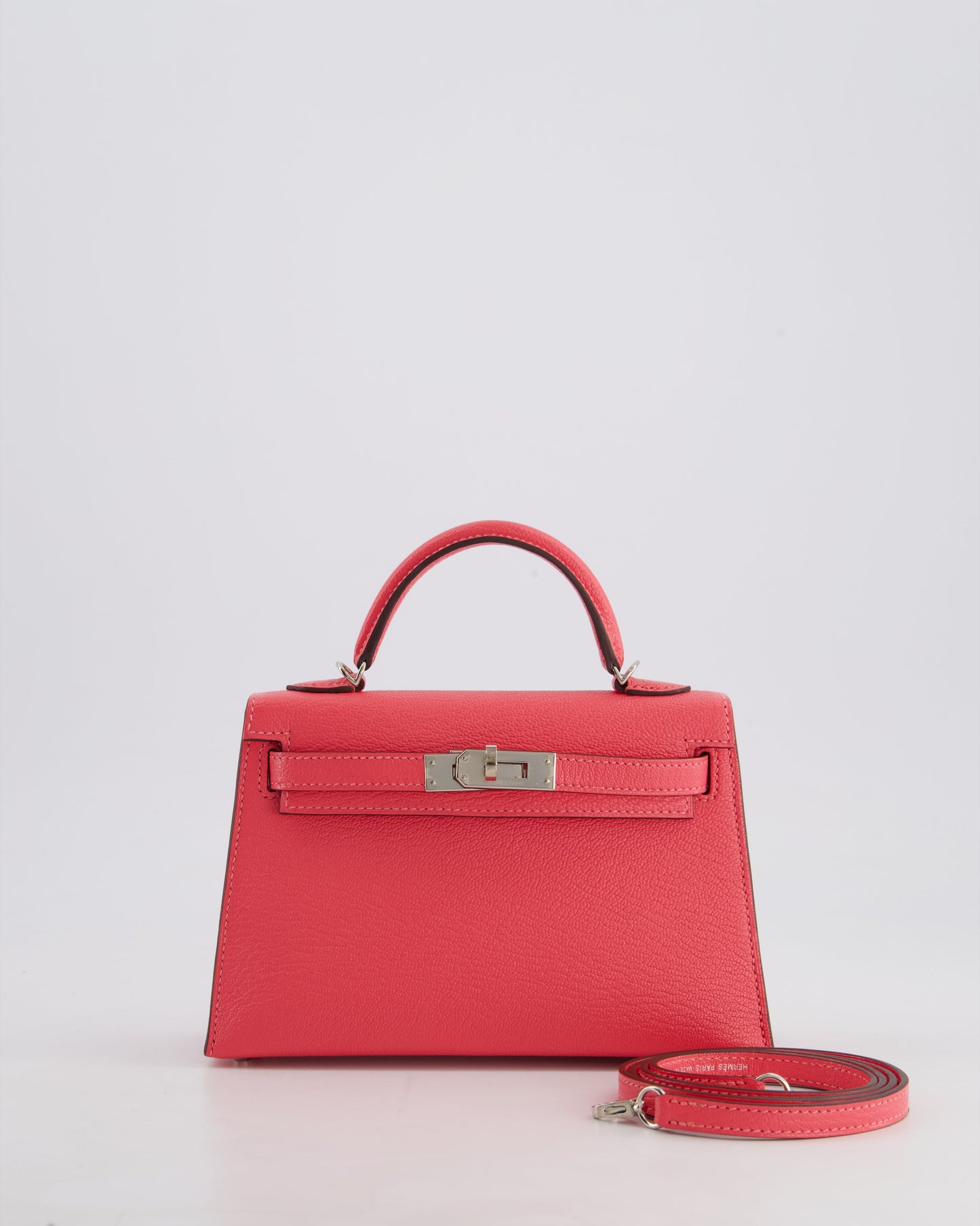 *HOT* Herm�s Mini Kelly II 20 Bag in Rose Lipstick Chevre Mysore Leather with Palladium Hardware