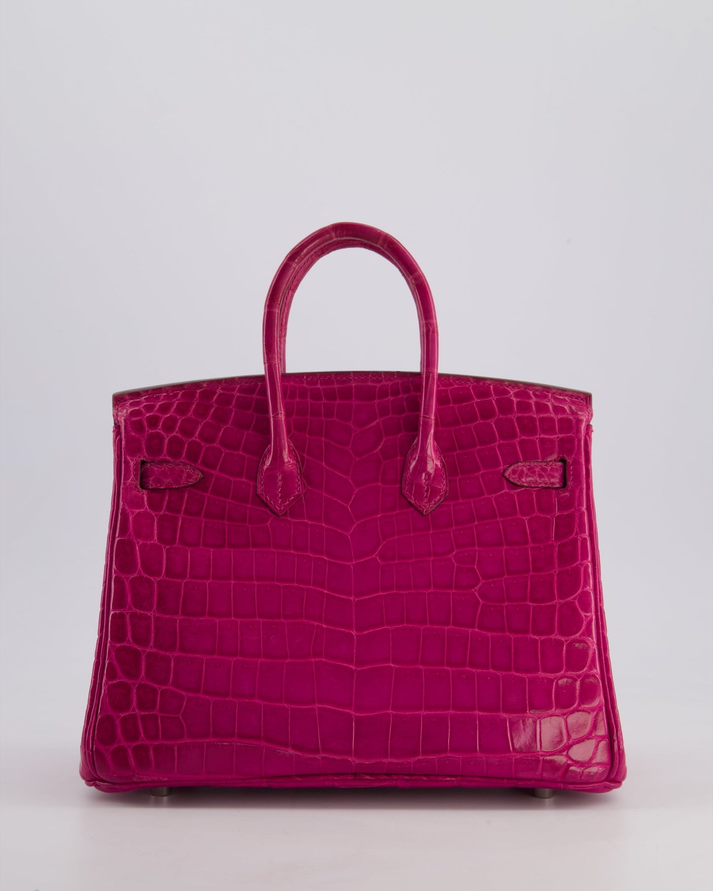 *RARE* Herm�s Birkin 25 Retourne Bag in Rose Scheherazade Niloticus Porosus with Palladium Hardware