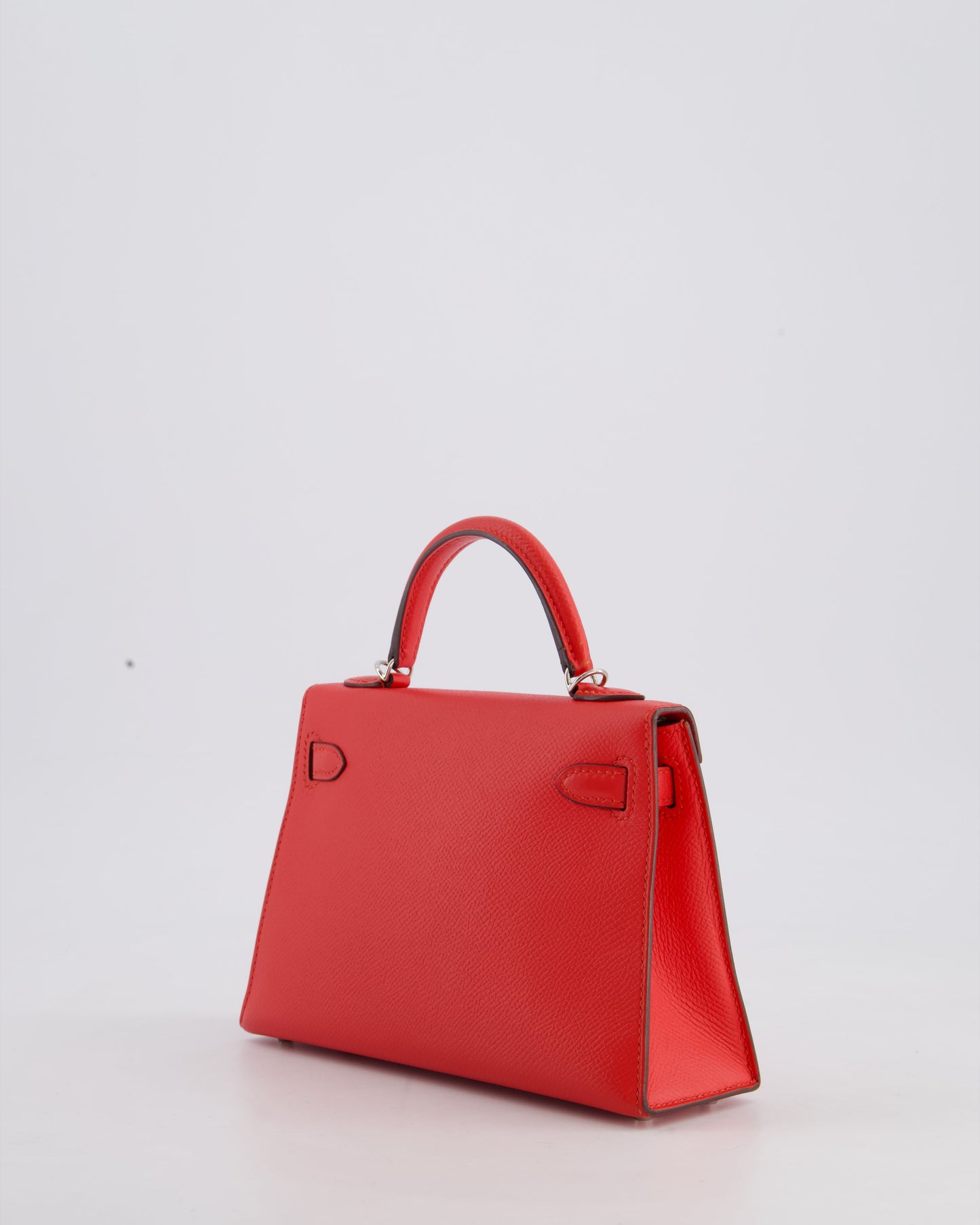 Herm�s Mini Kelly II 20 Bag in Rouge Casaque Epsom Leather with Palladium Hardware
