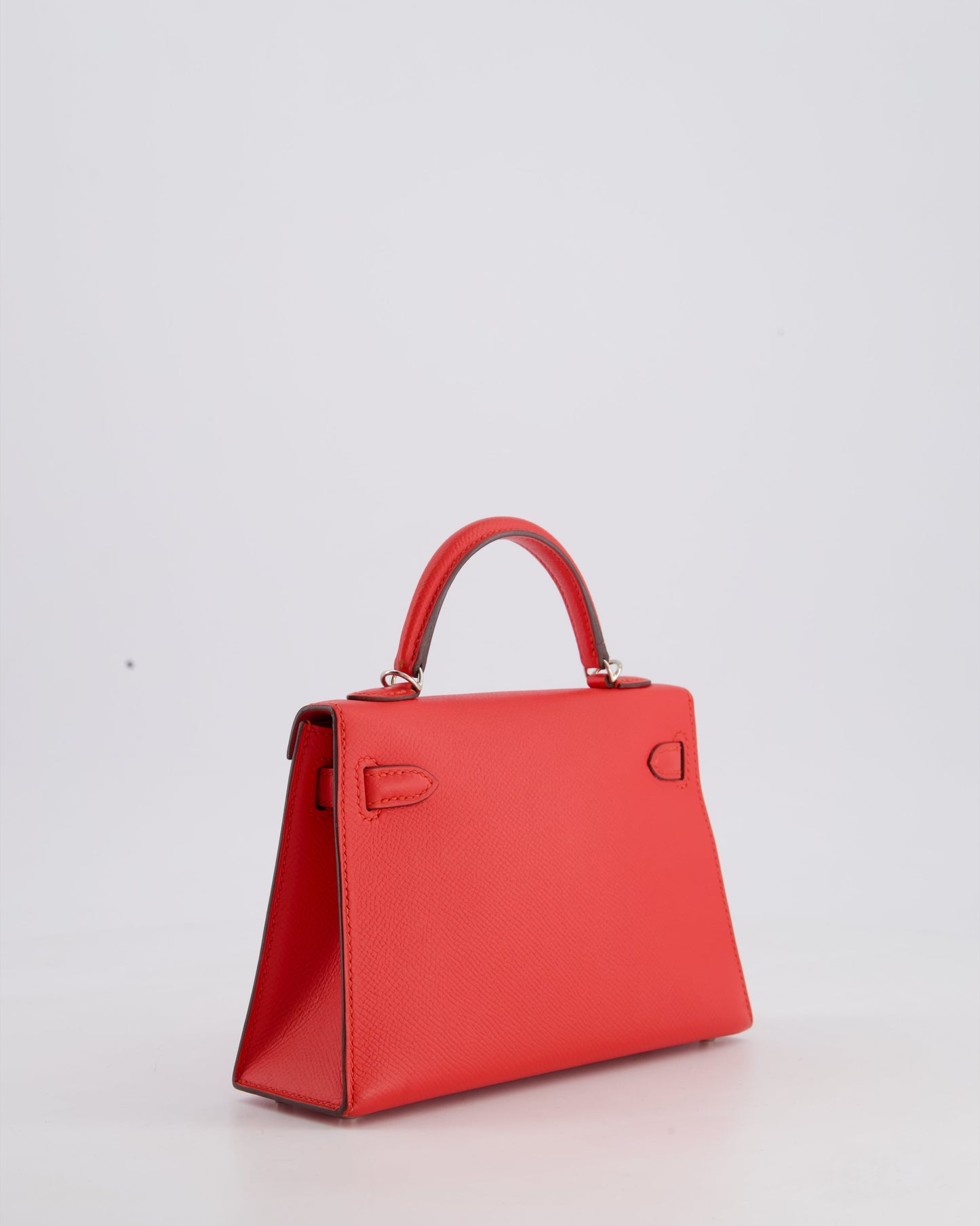 Herm�s Mini Kelly II 20 Bag in Rouge Casaque Epsom Leather with Palladium Hardware