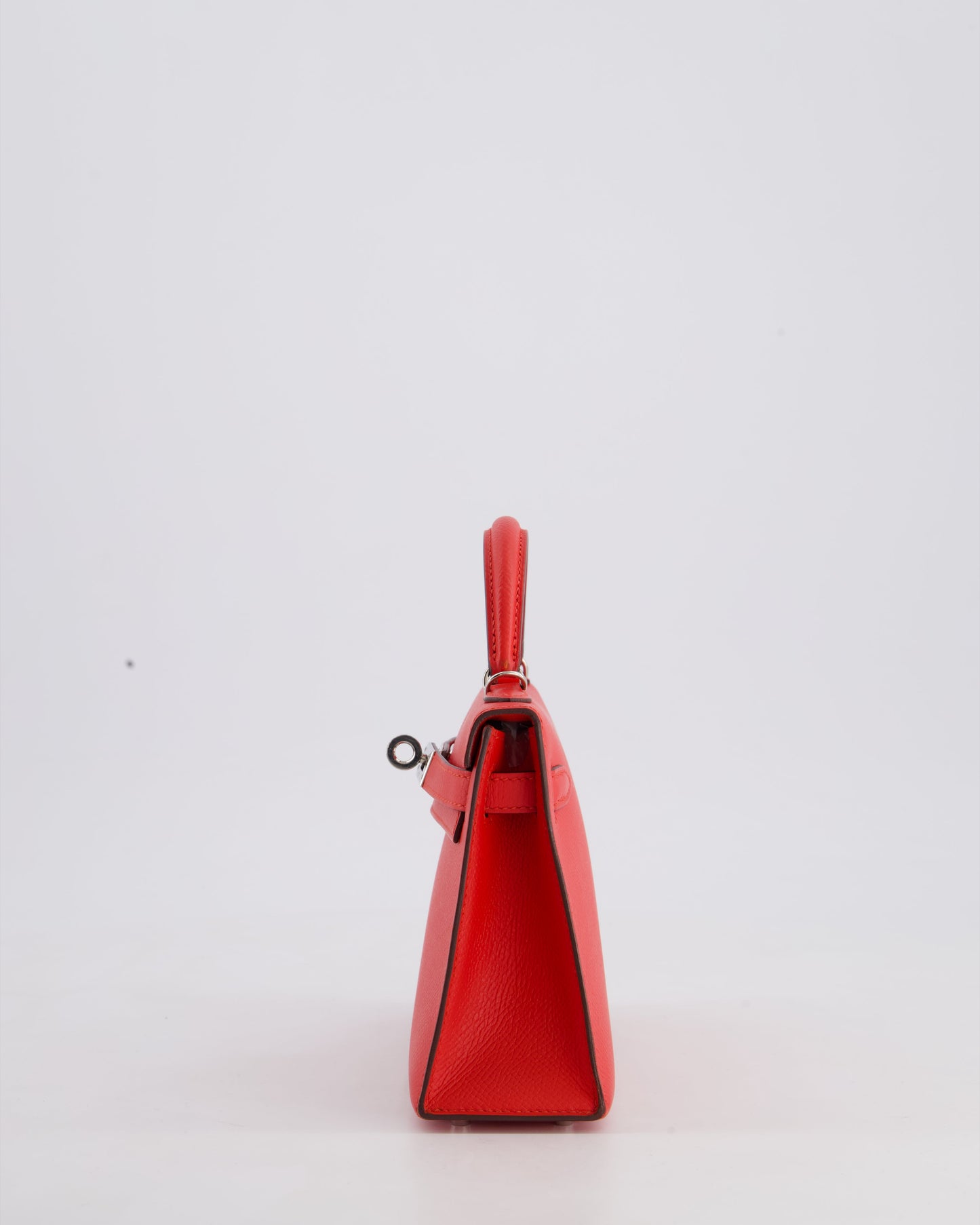 Herm�s Mini Kelly II 20 Bag in Rouge Casaque Epsom Leather with Palladium Hardware