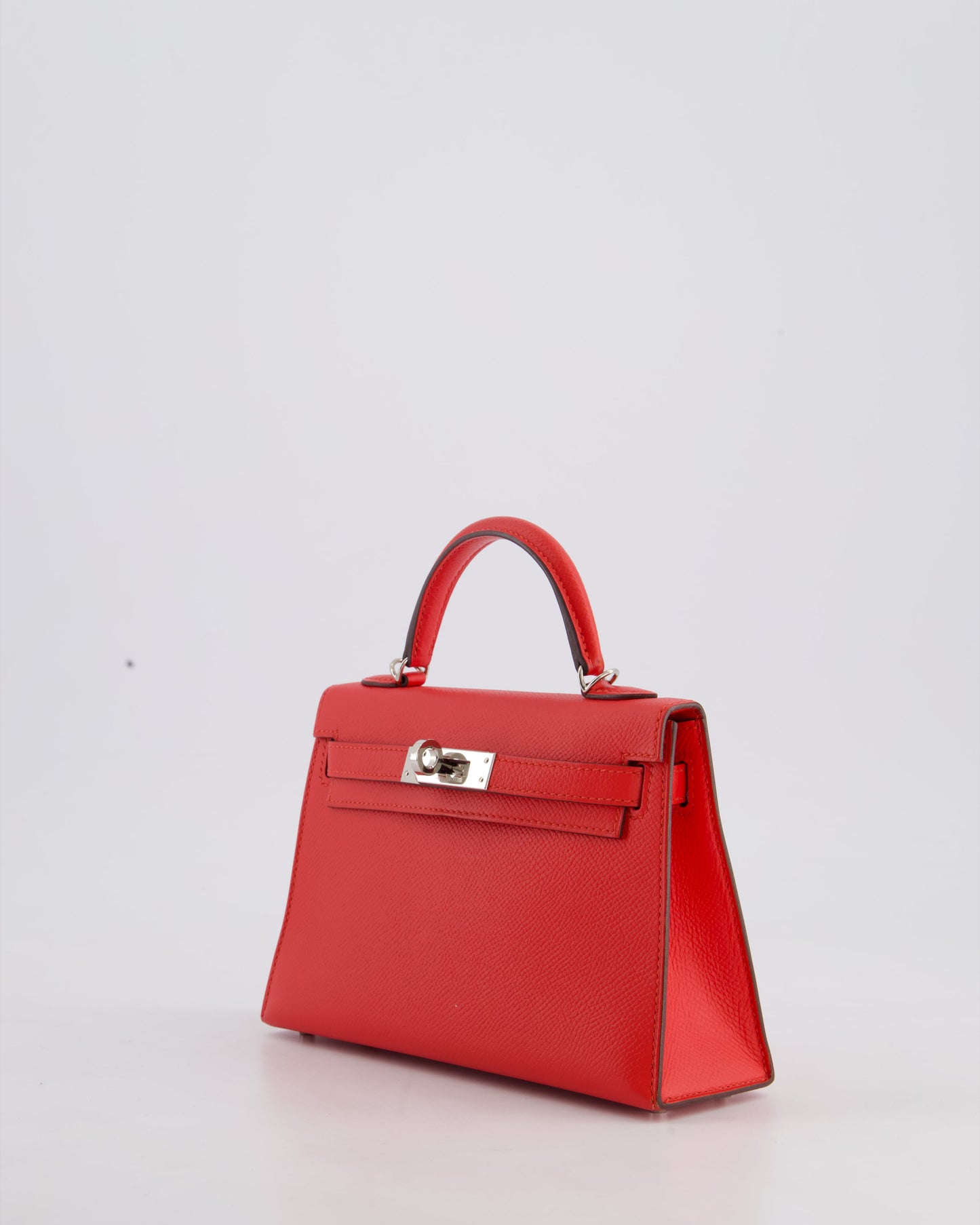 Herm�s Mini Kelly II 20 Bag in Rouge Casaque Epsom Leather with Palladium Hardware