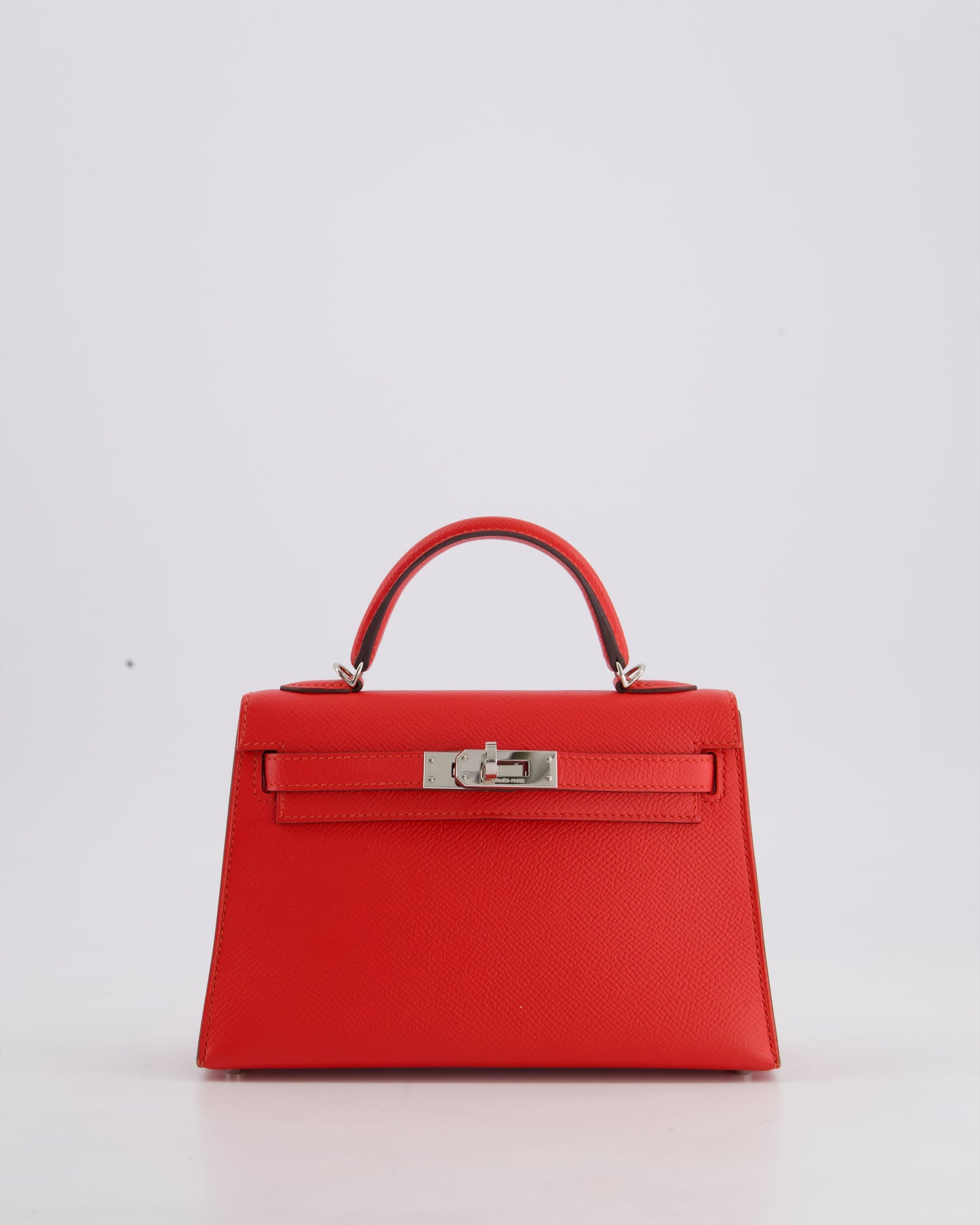 Herm�s Mini Kelly II 20 Bag in Rouge Casaque Epsom Leather with Palladium Hardware