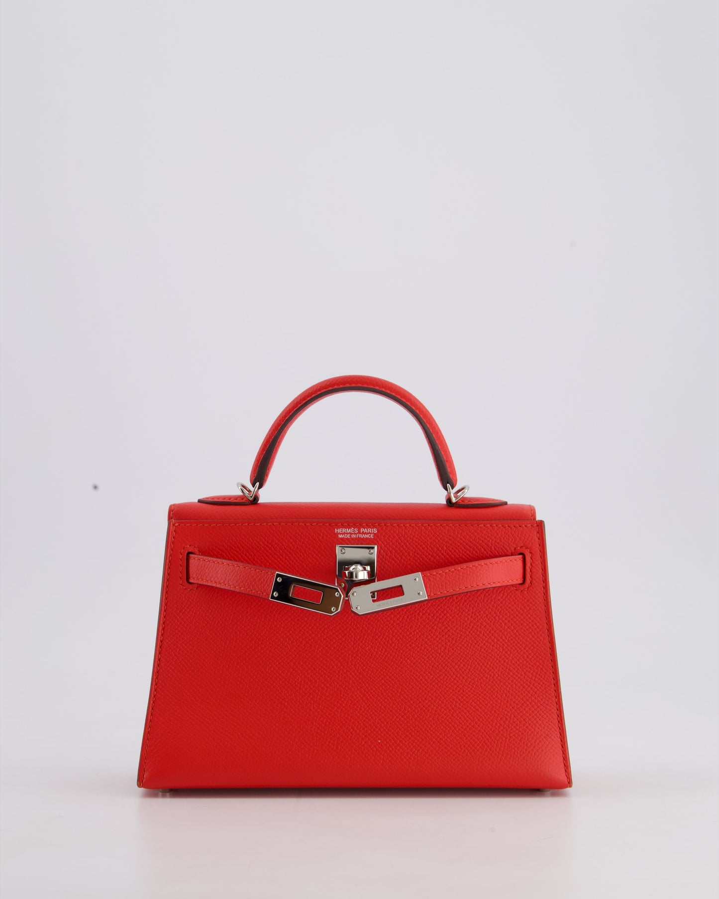 Herm�s Mini Kelly II 20 Bag in Rouge Casaque Epsom Leather with Palladium Hardware