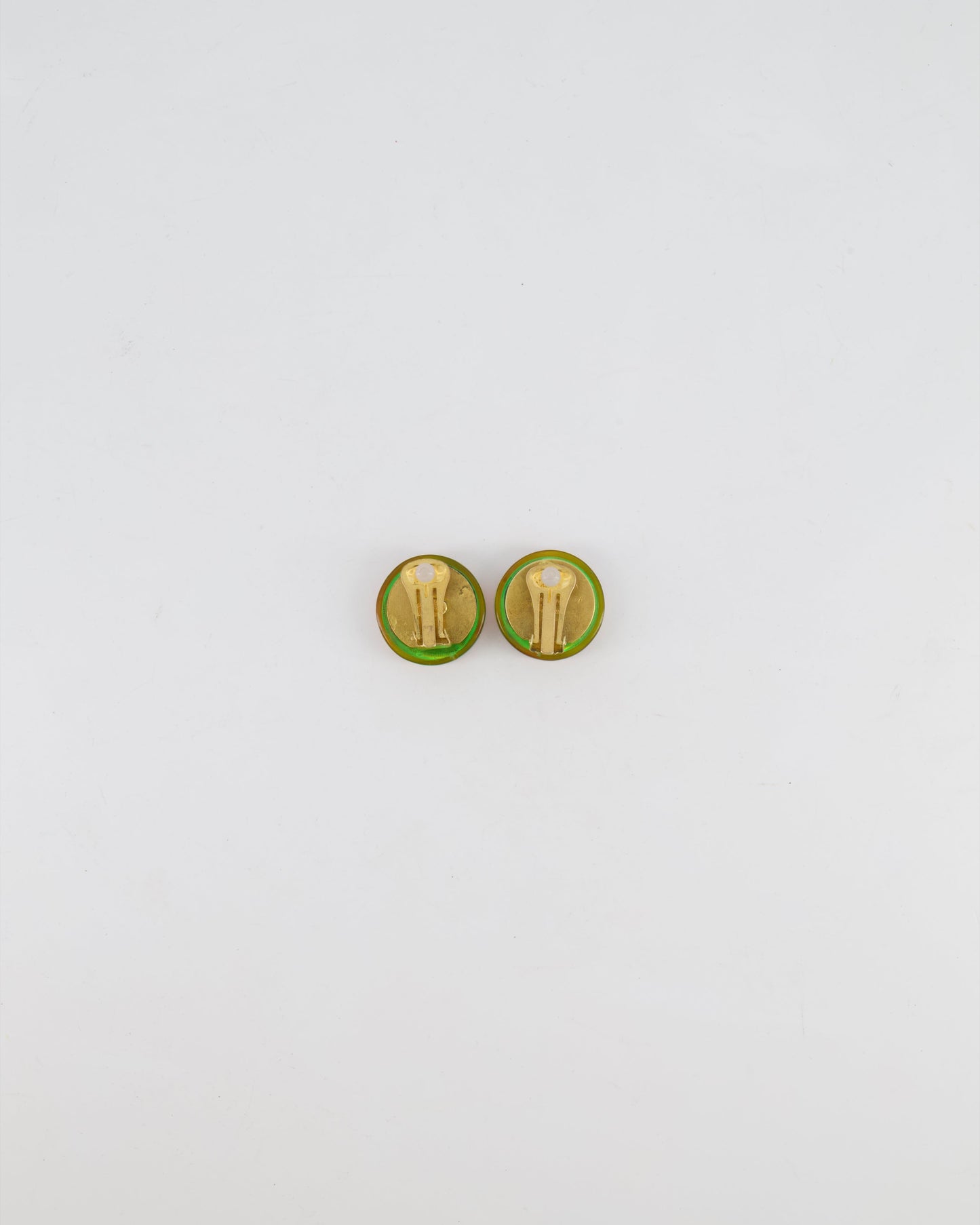 Chanel 97A   Multicolour Holographic Round CC Logo Clip-On Earrings