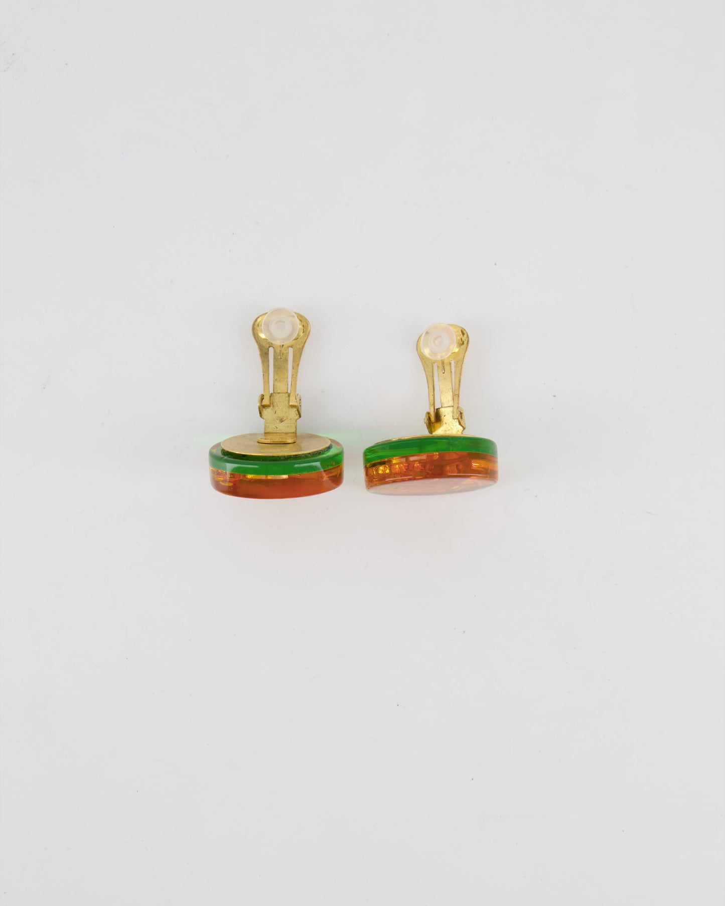 Chanel 97A   Multicolour Holographic Round CC Logo Clip-On Earrings
