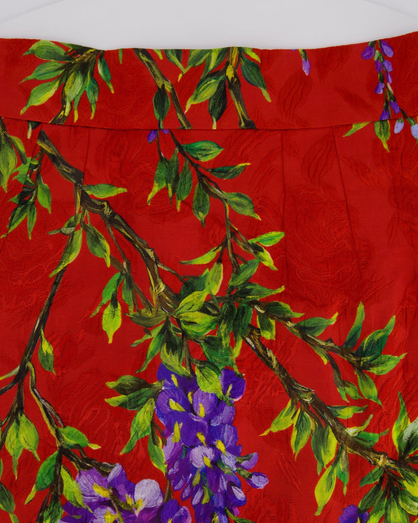 Dolce & Gabbana Red Floral Print Midi Skirt Size IT 40 (UK 8)
